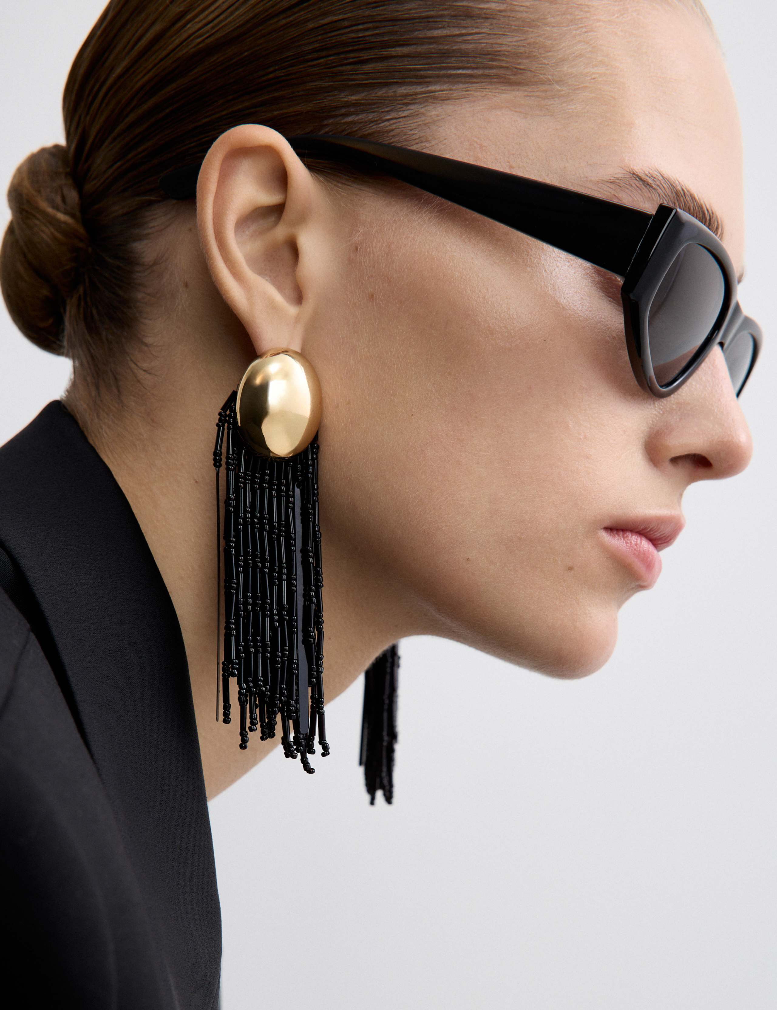 18ct Gold Plated Dome Tassel Earrings 1 of 3