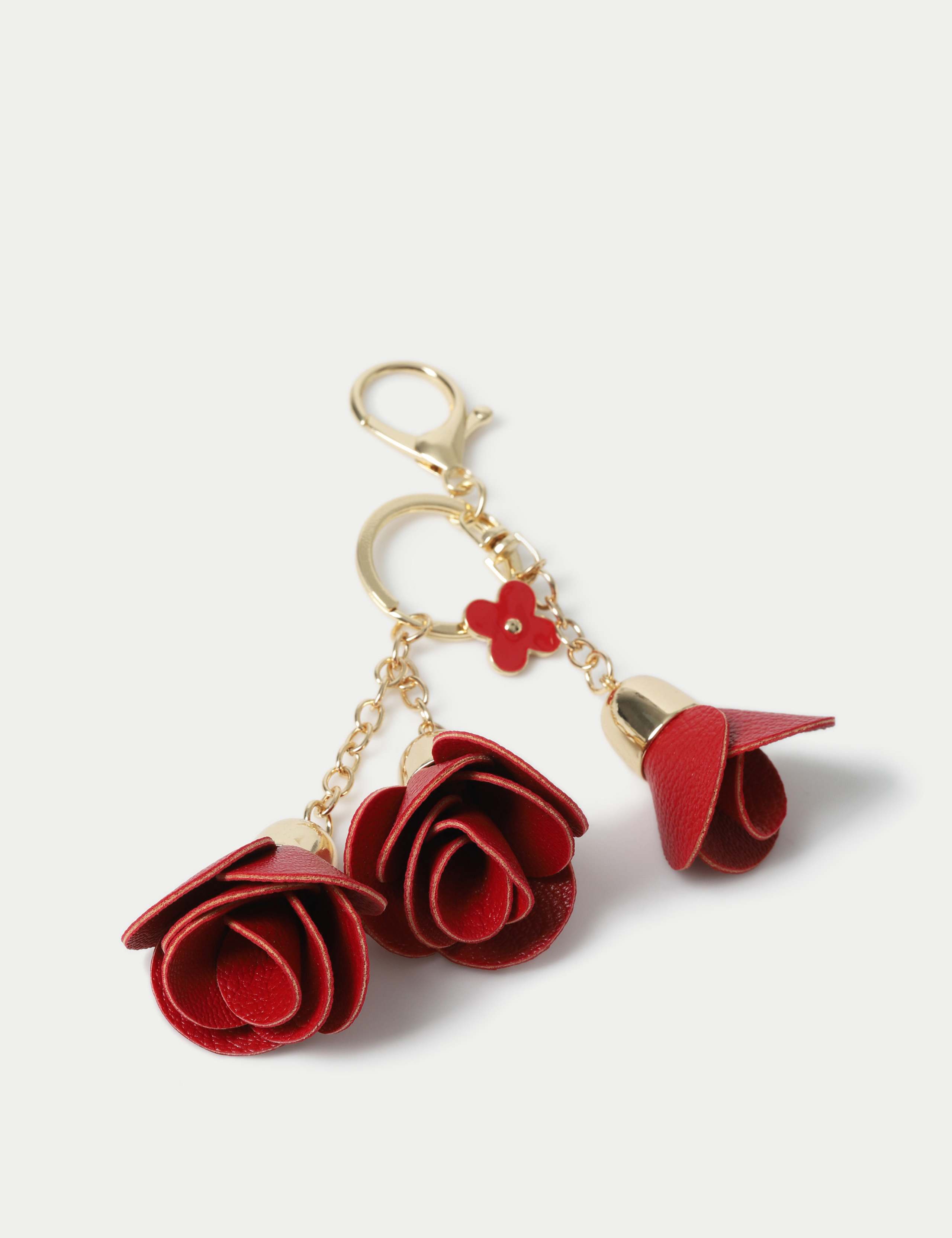 Red Rose Trio Bag Charm 2 of 2