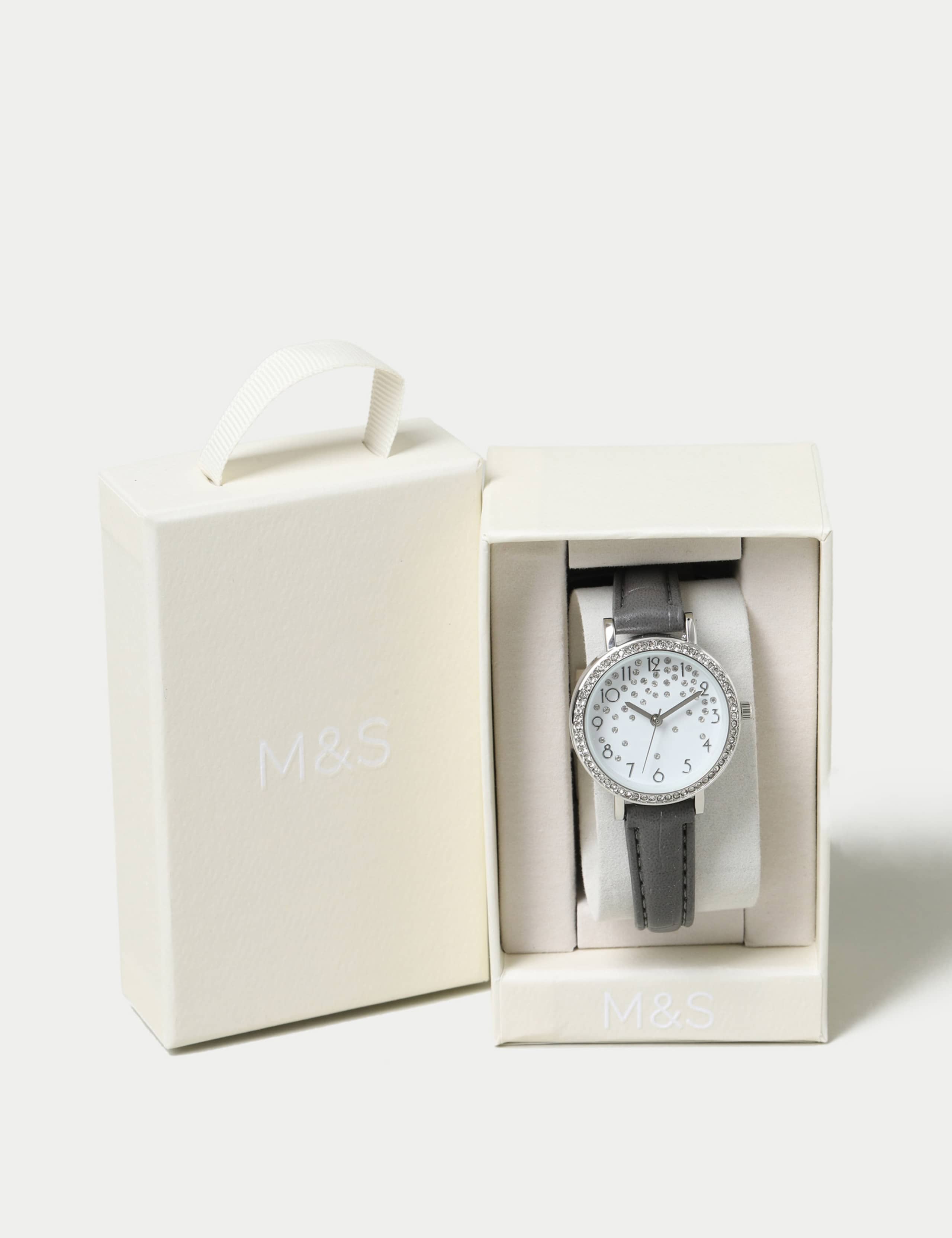 Grey Rhinestone Face Watch 3 of 3