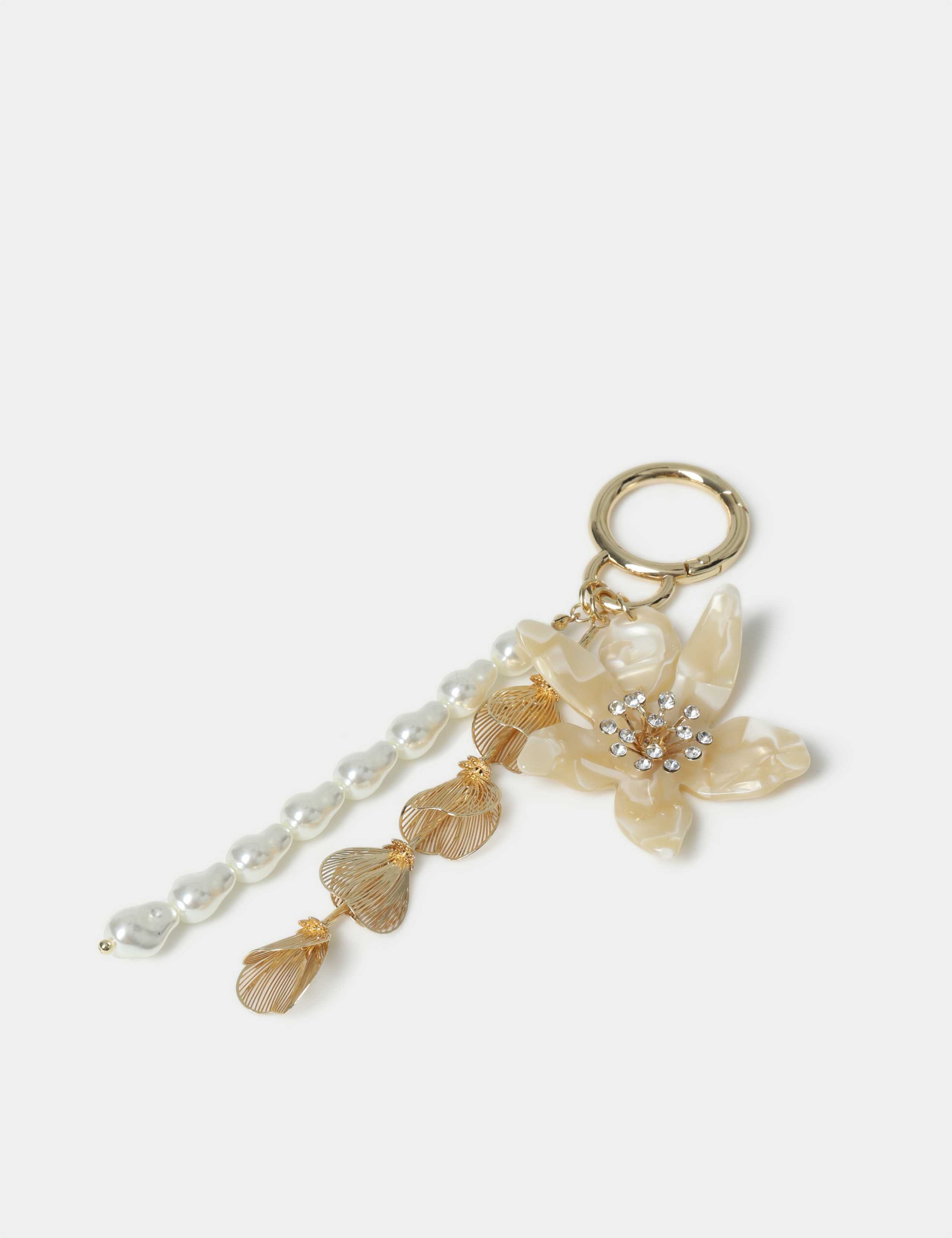 Floral and Pearl Drop Bag Charm 2 of 2