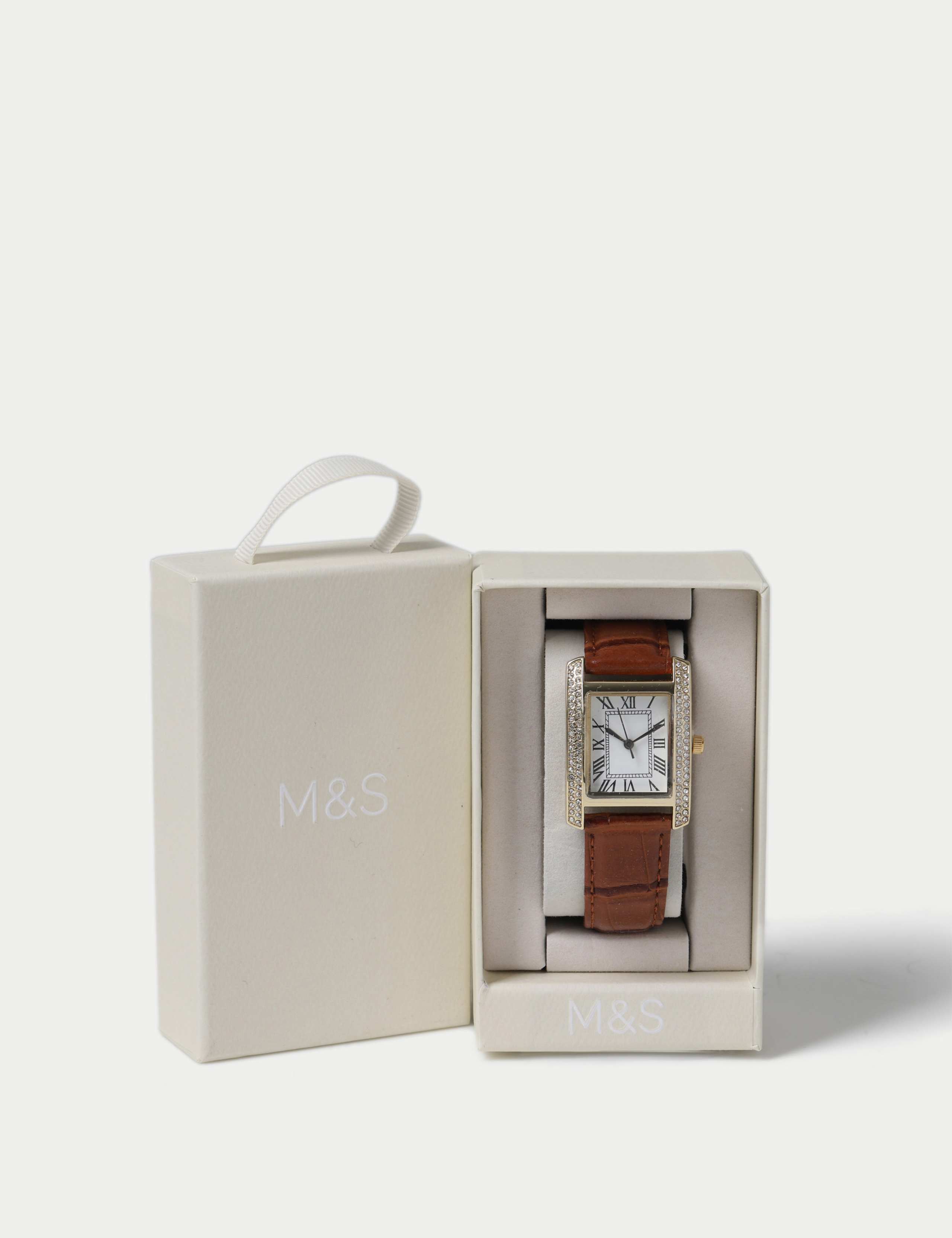 Faux Leather Rhinestone Watch 2 of 4