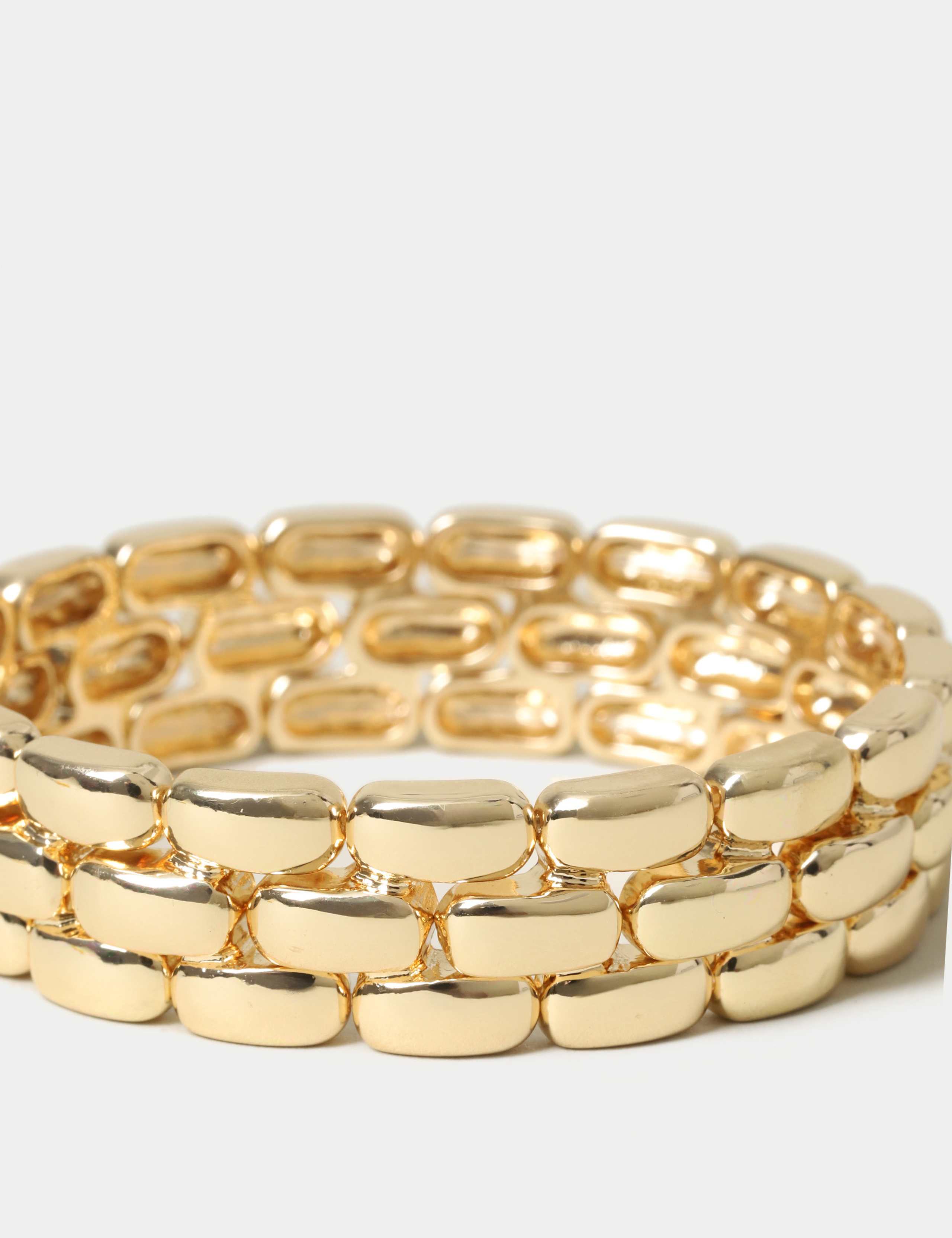 Gold Tone Chain Stretch Bracelet 2 of 3