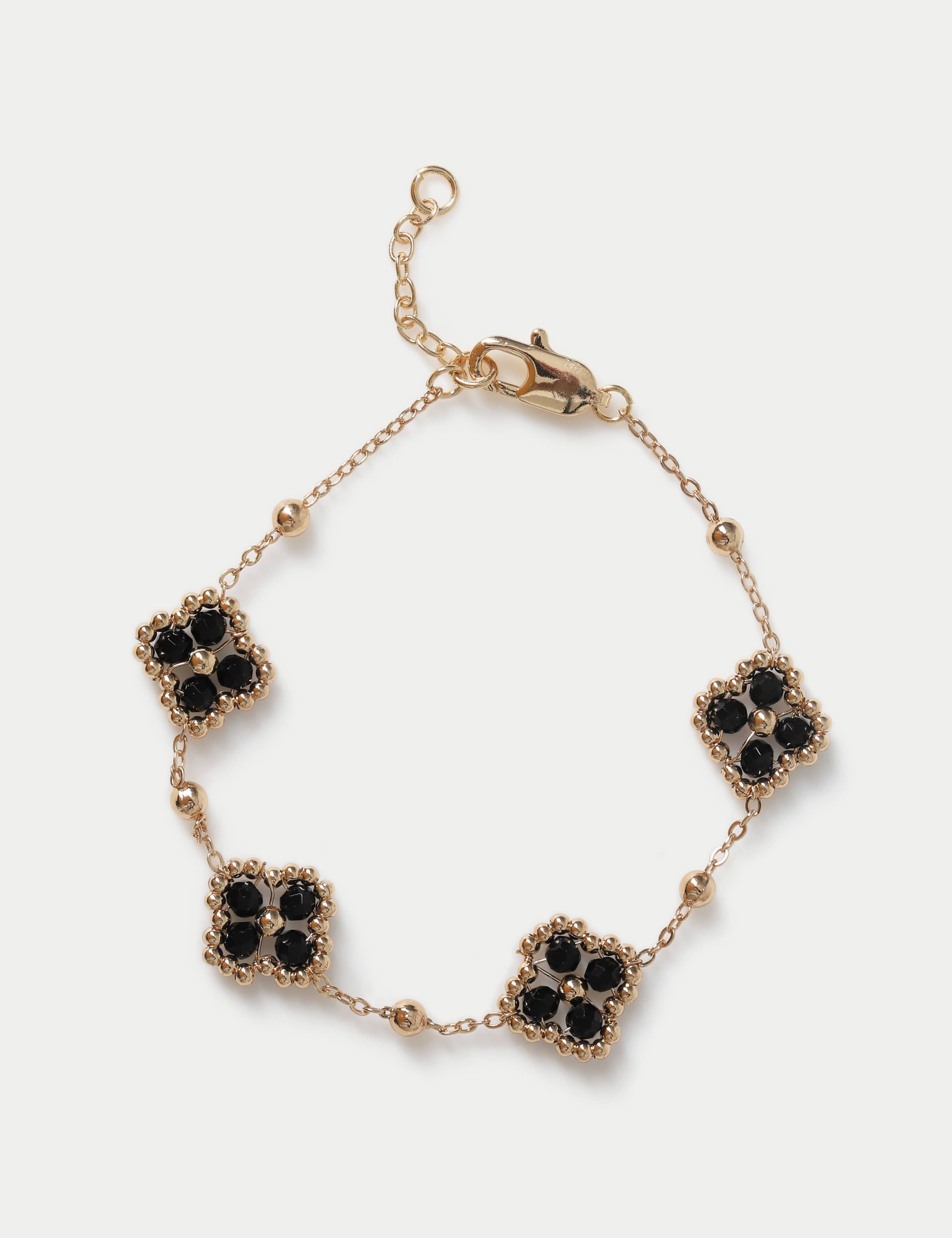 Black Flower Beaded Wristwear 1 of 2