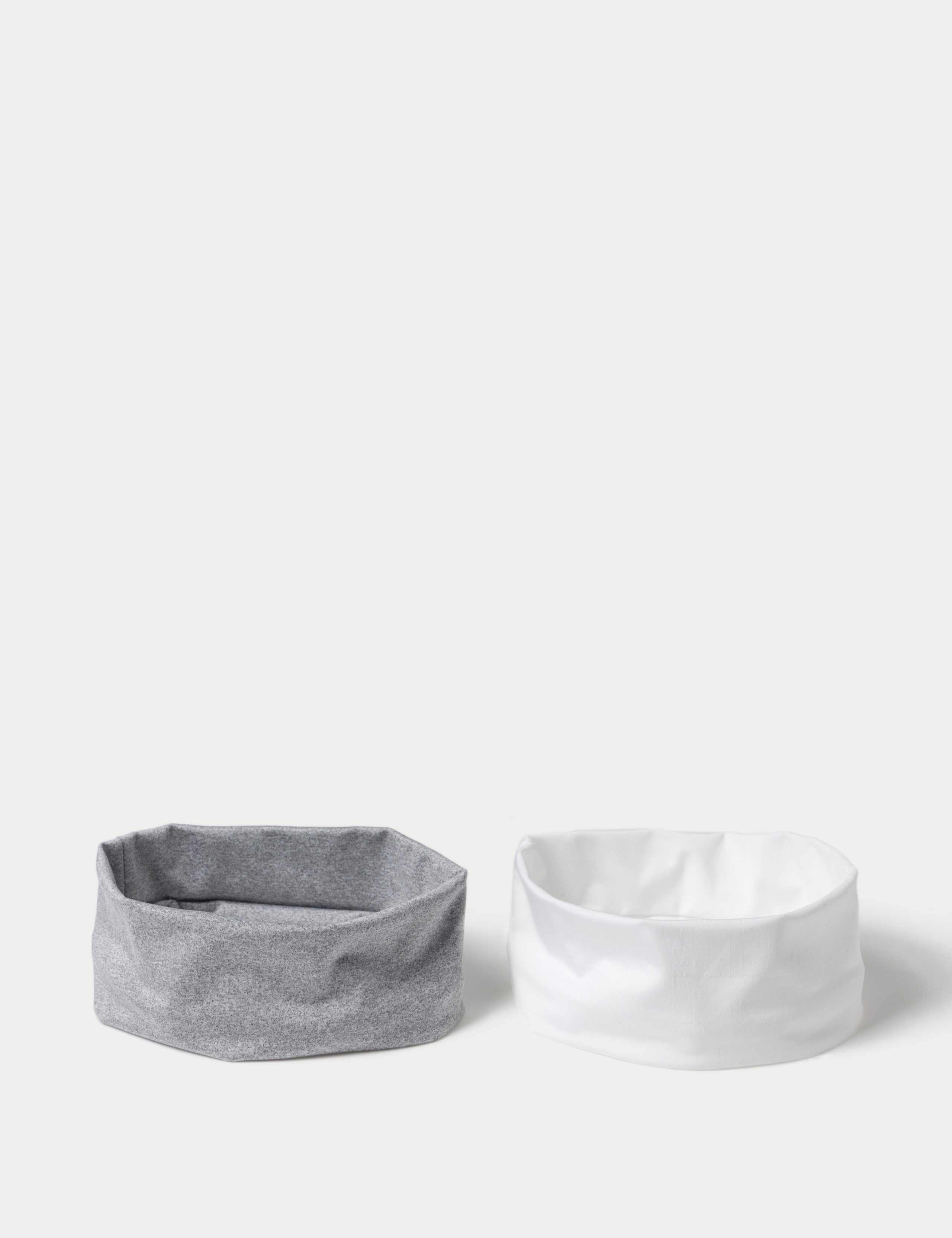 2 Pack White and Grey Hair Bandeau 2 of 2