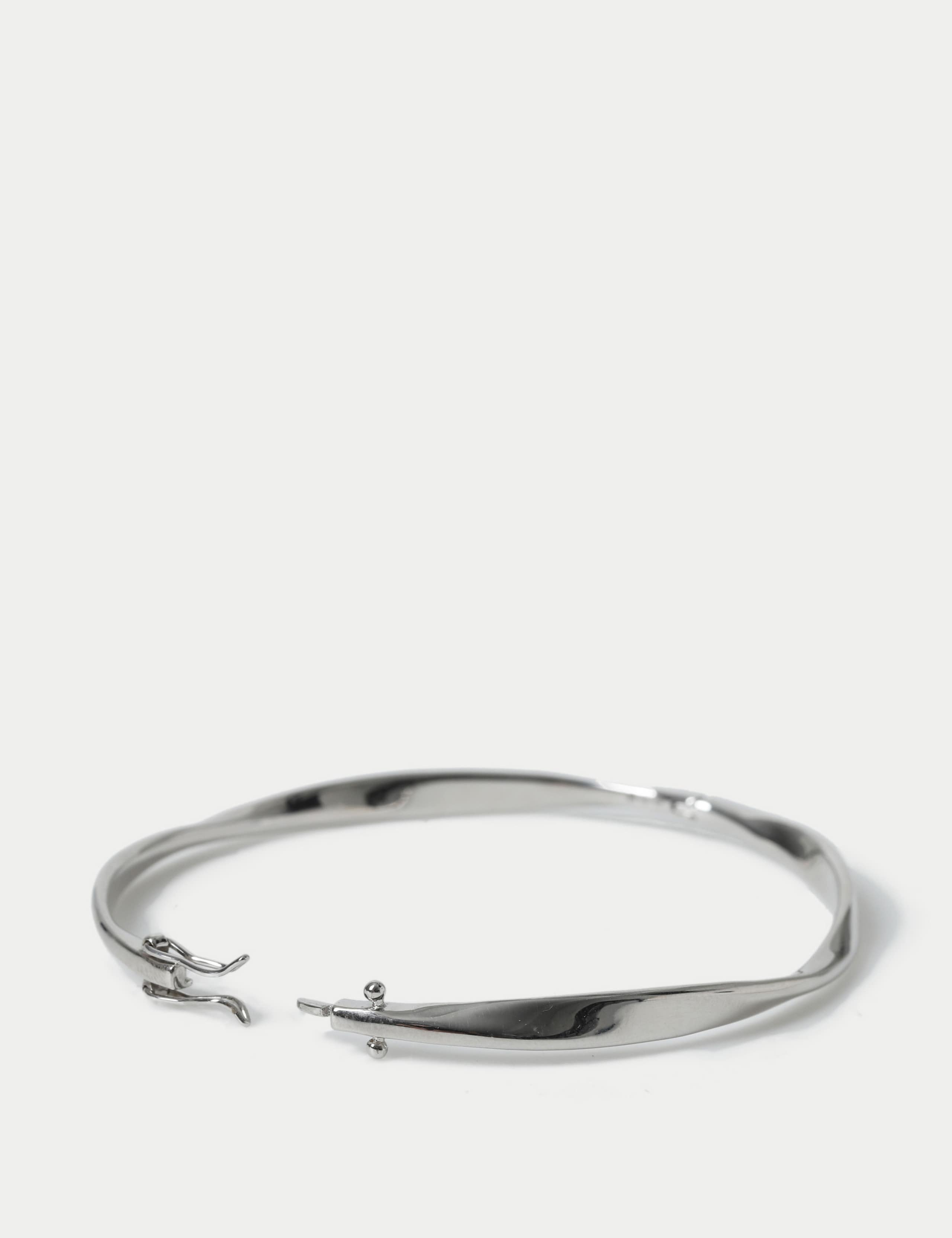 925 Sterling Silver Twist Bangle 2 of 3