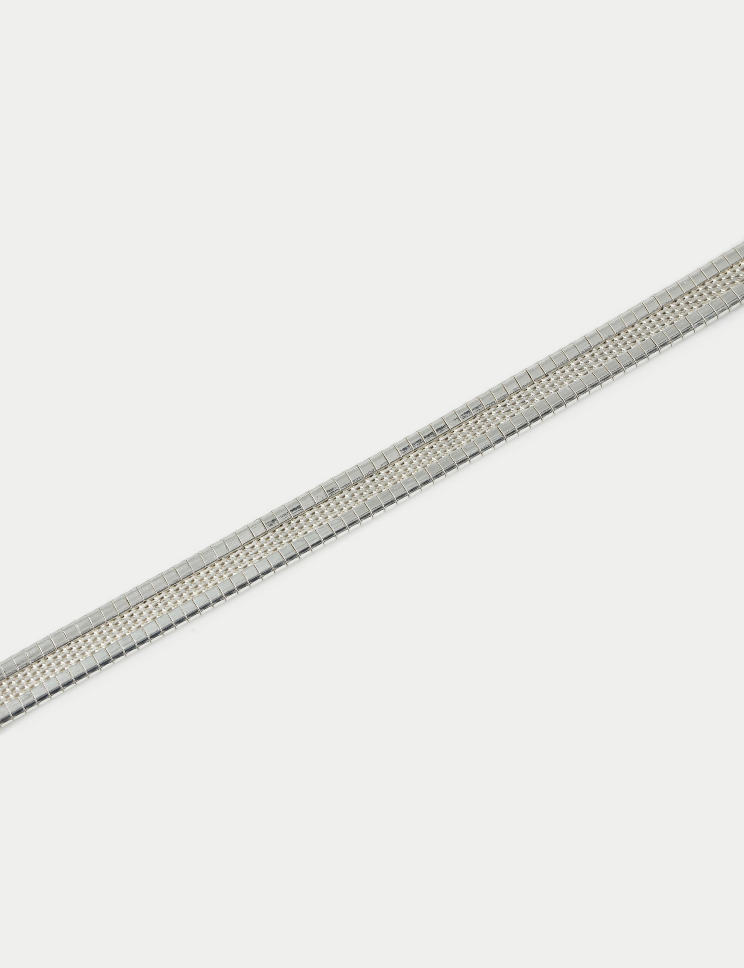 925 Sterling Silver Textured Flat Bracelet 2 of 2