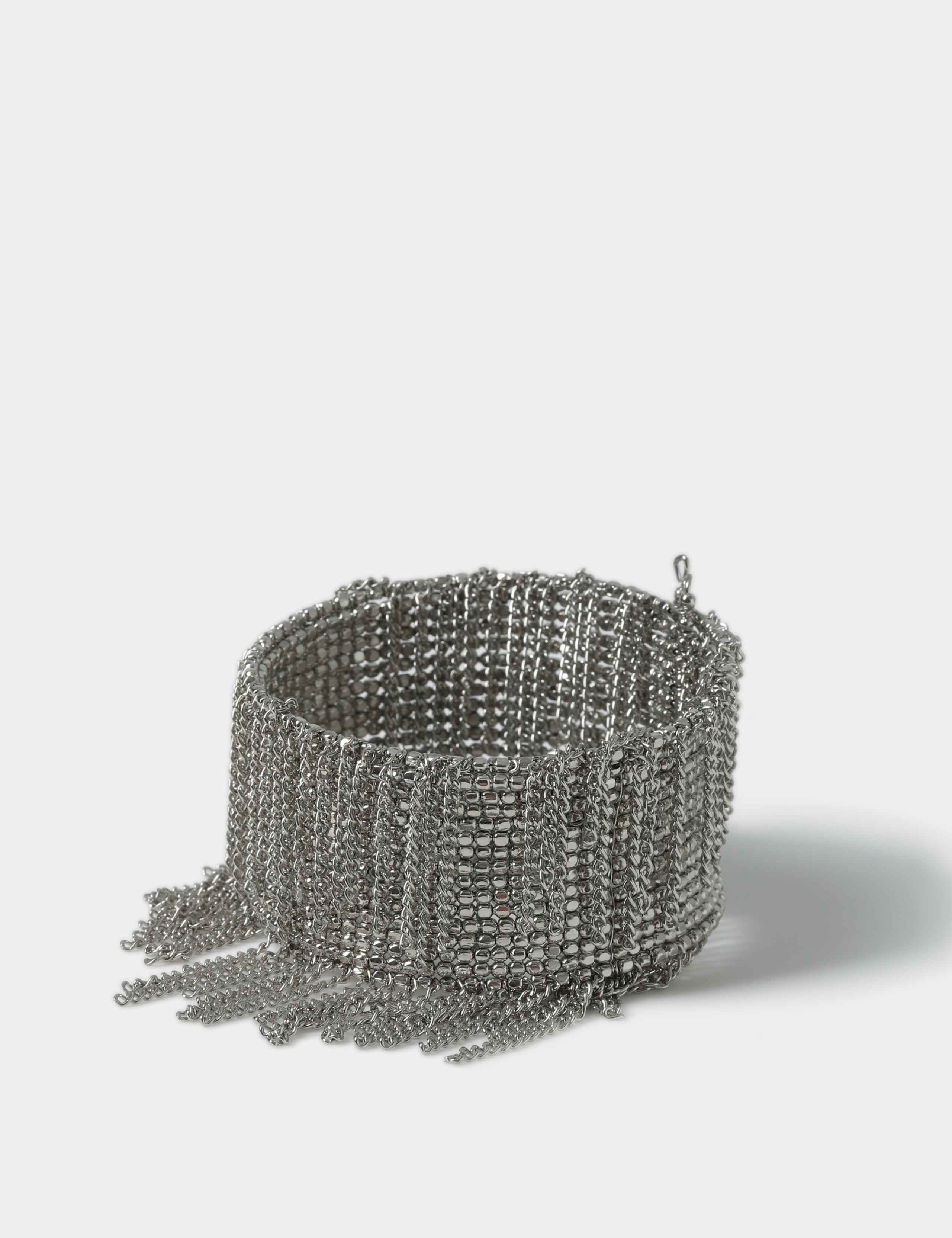 Silver Tone Fringe Cuff 2 of 2