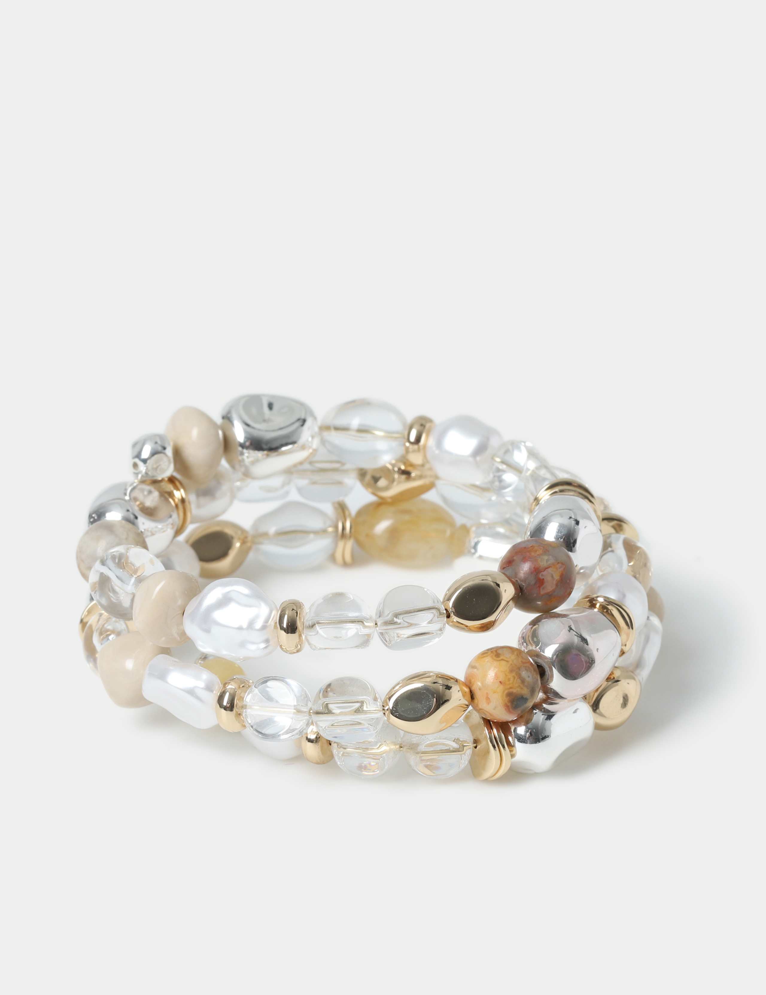Semi Precious and Clear Mixed Pebble Wristwear 2 of 2
