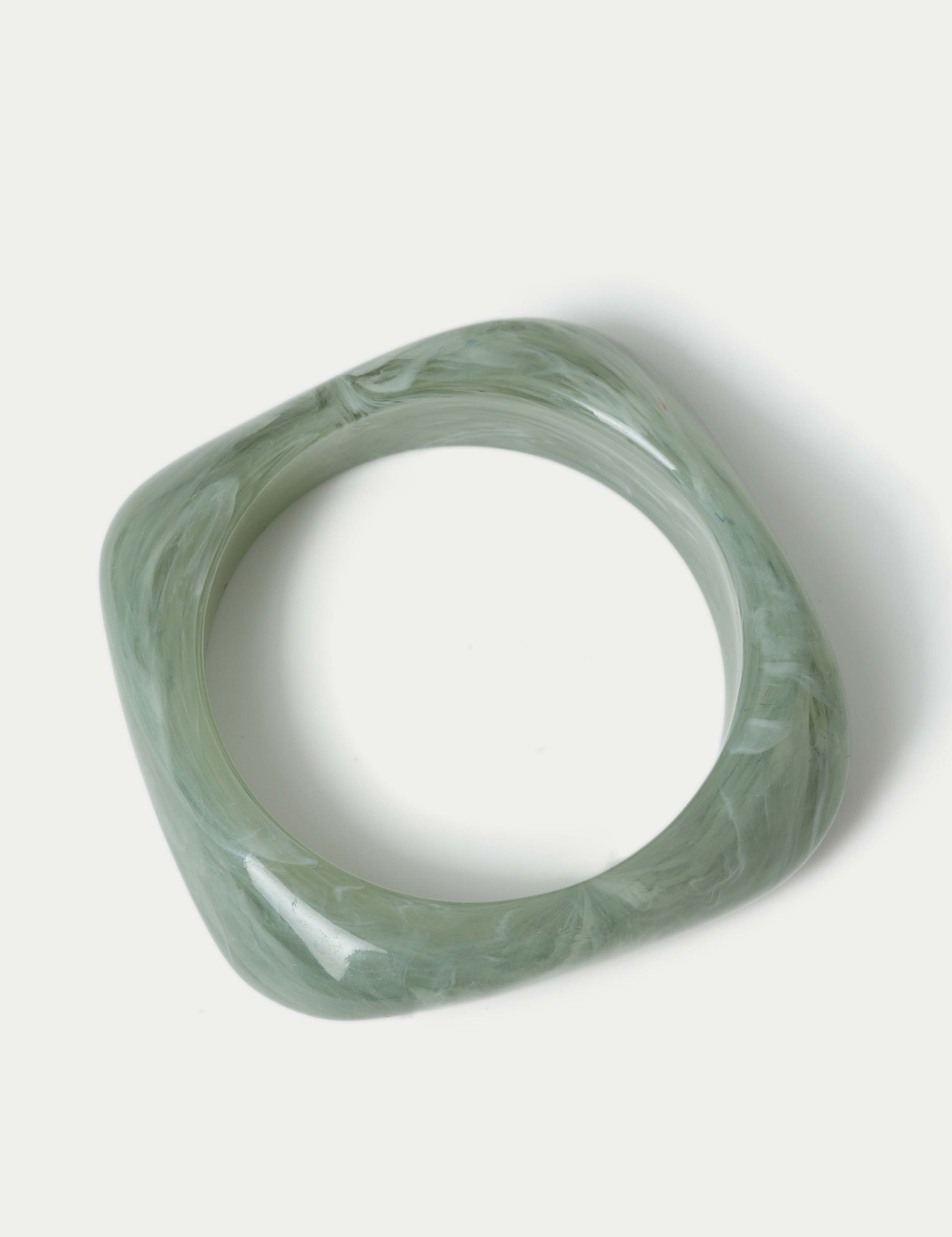 Green Resin Square Bangle 3 of 3