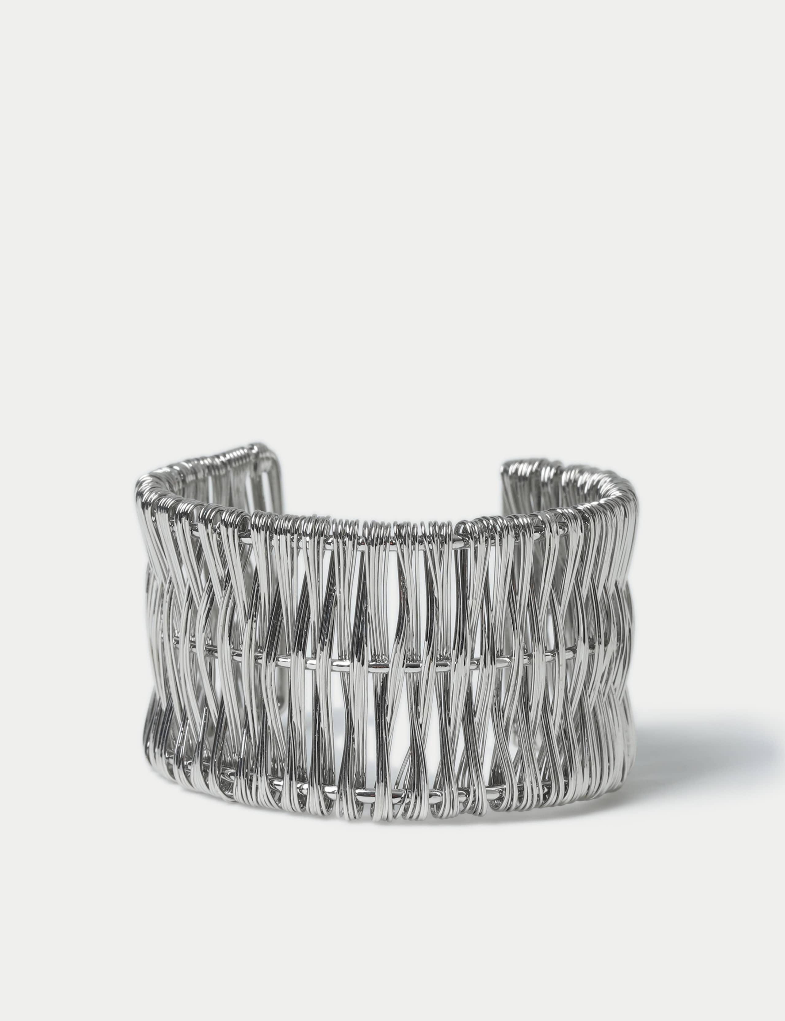 Silver Tone Weave Cuff 2 of 2
