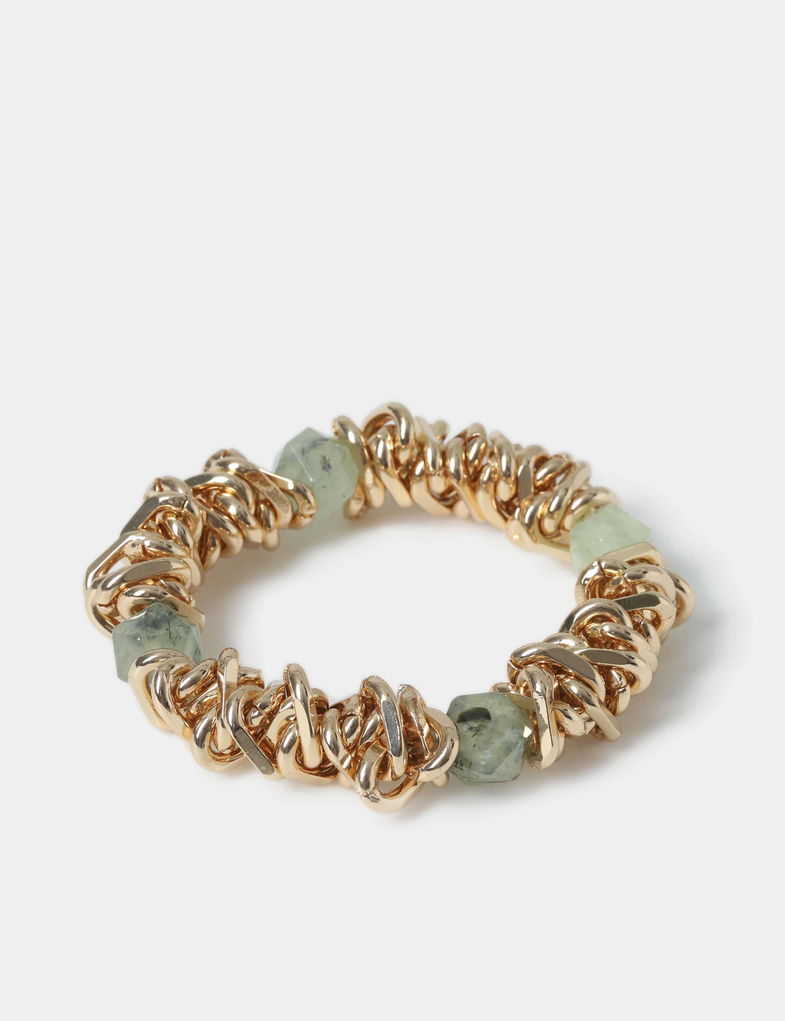 Semi Precious Green and Gold Tone Stretch Wristwear 2 of 2