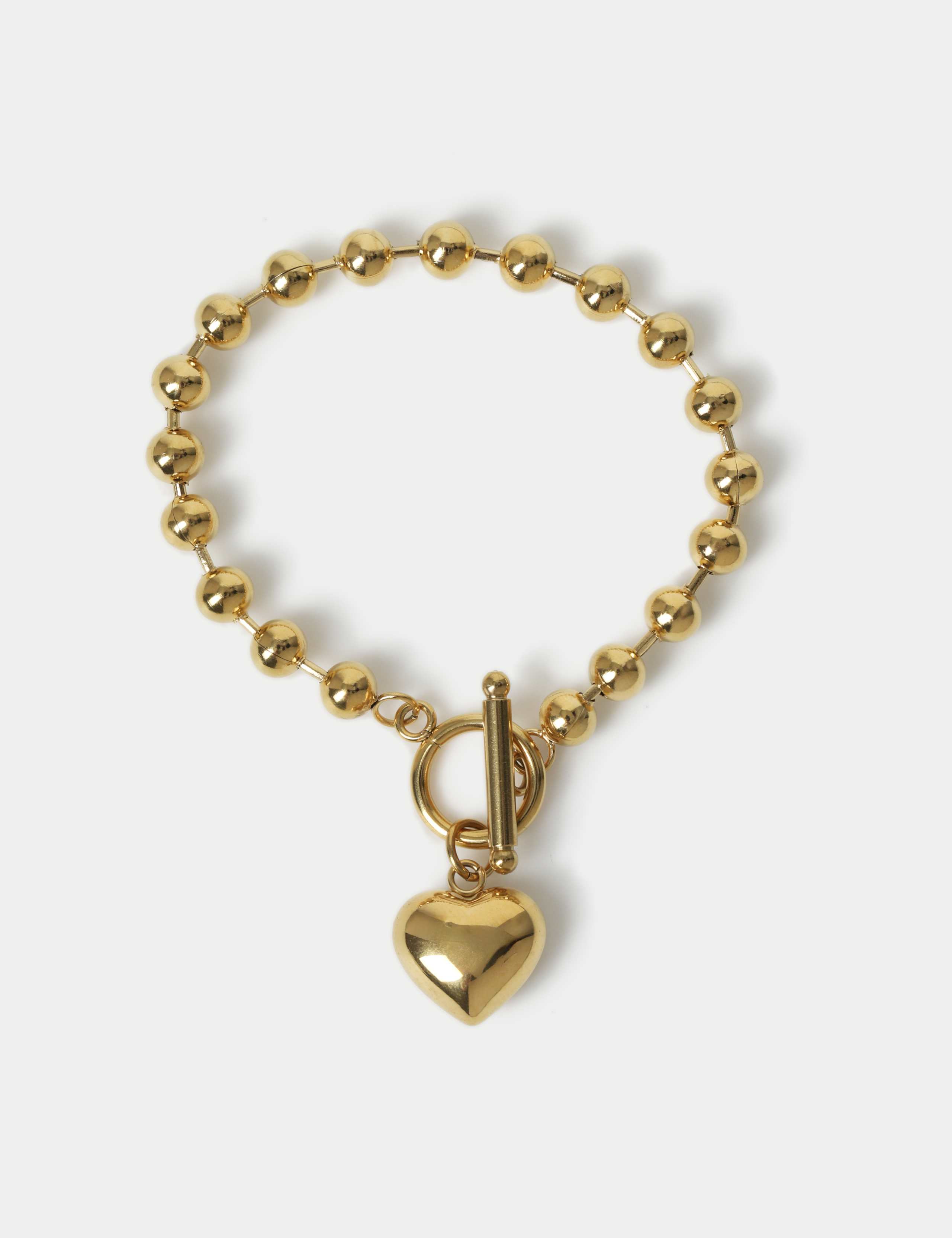 14ct Gold Plated Puff Heart Sphere Bracelet 2 of 2