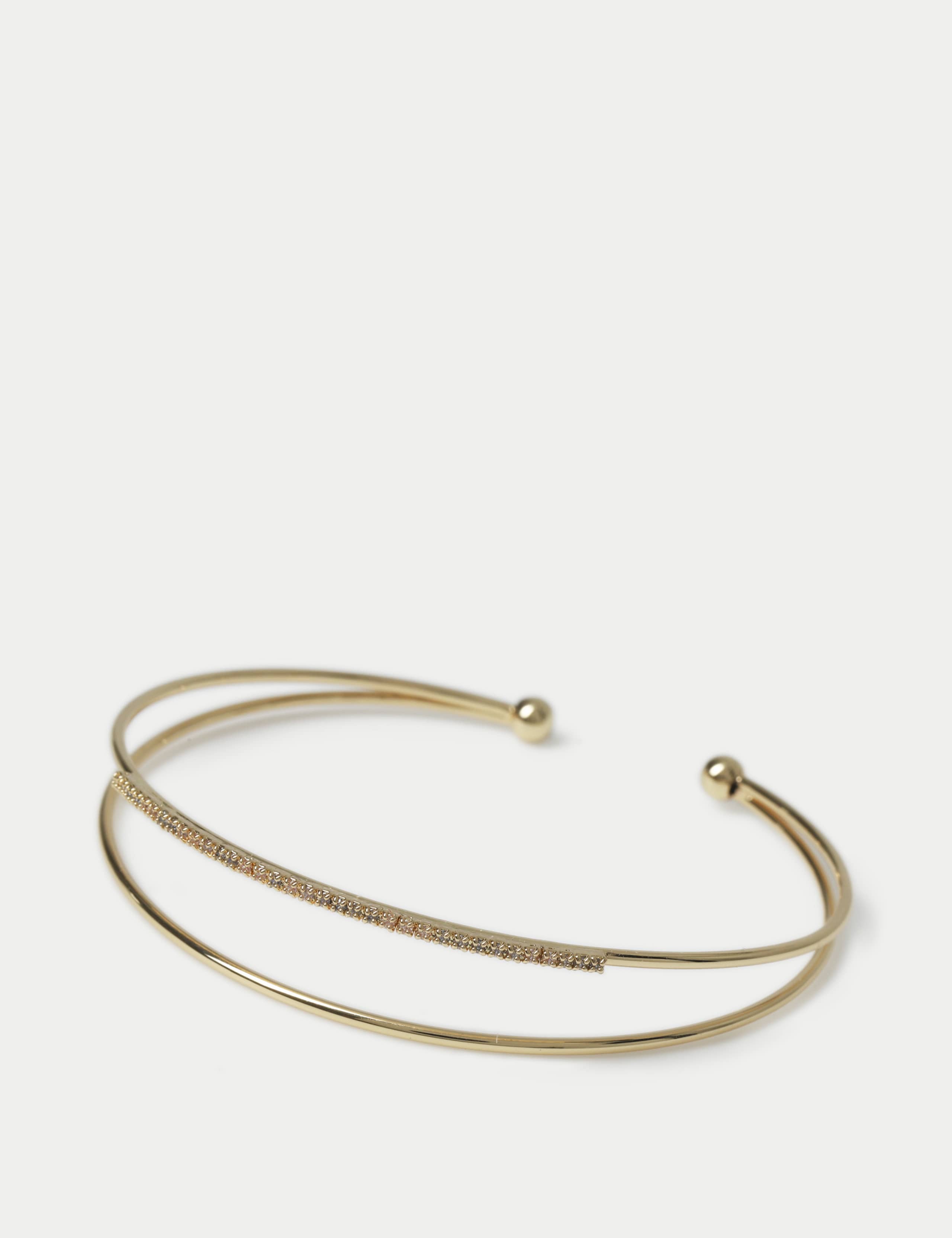 14ct  Gold Plated Two Row Cuff Wristwear 2 of 2