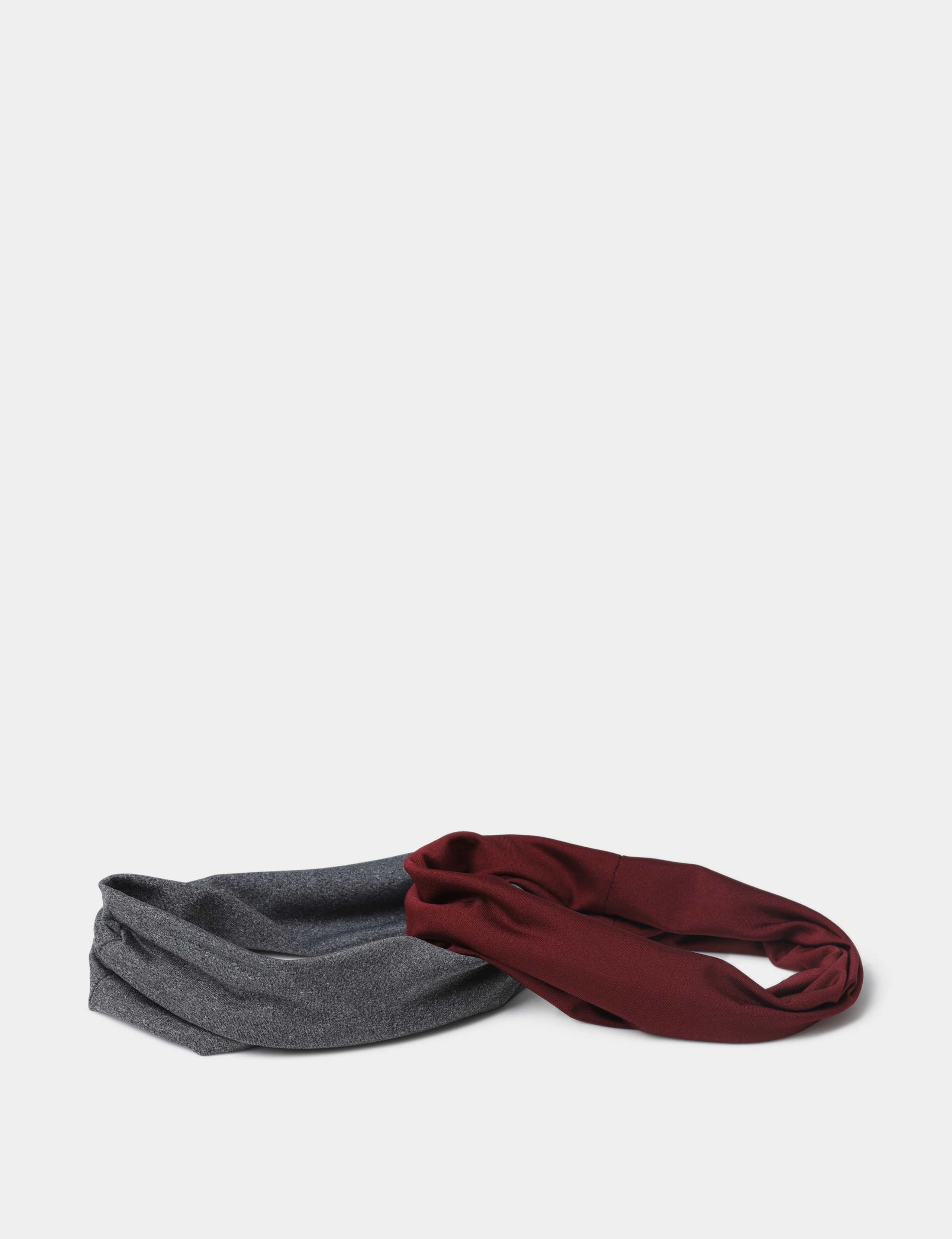 2 Pack Burgundy and Charcoal Grey Bandeau Set 2 of 2