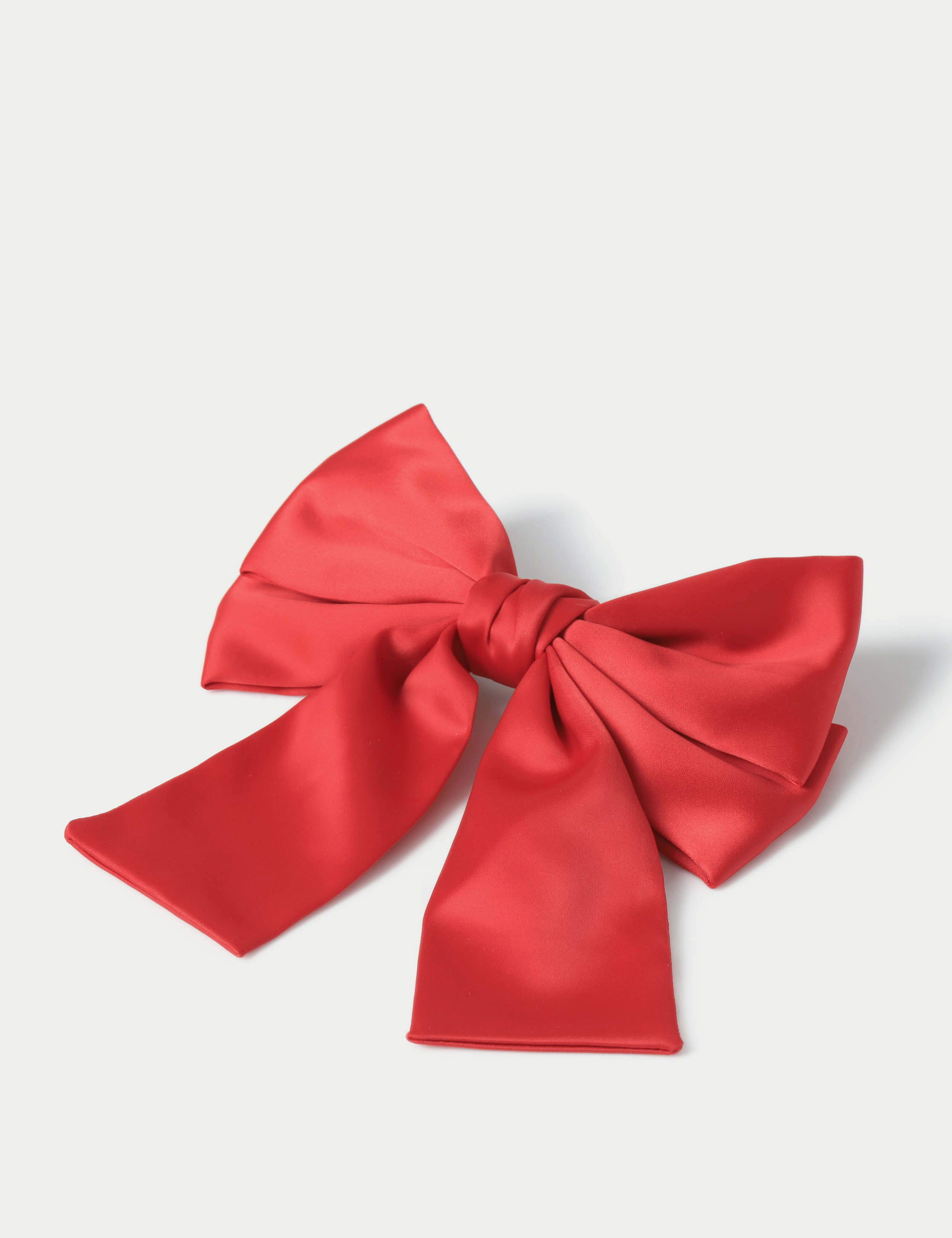Red Satin Hair Bow 3 of 3