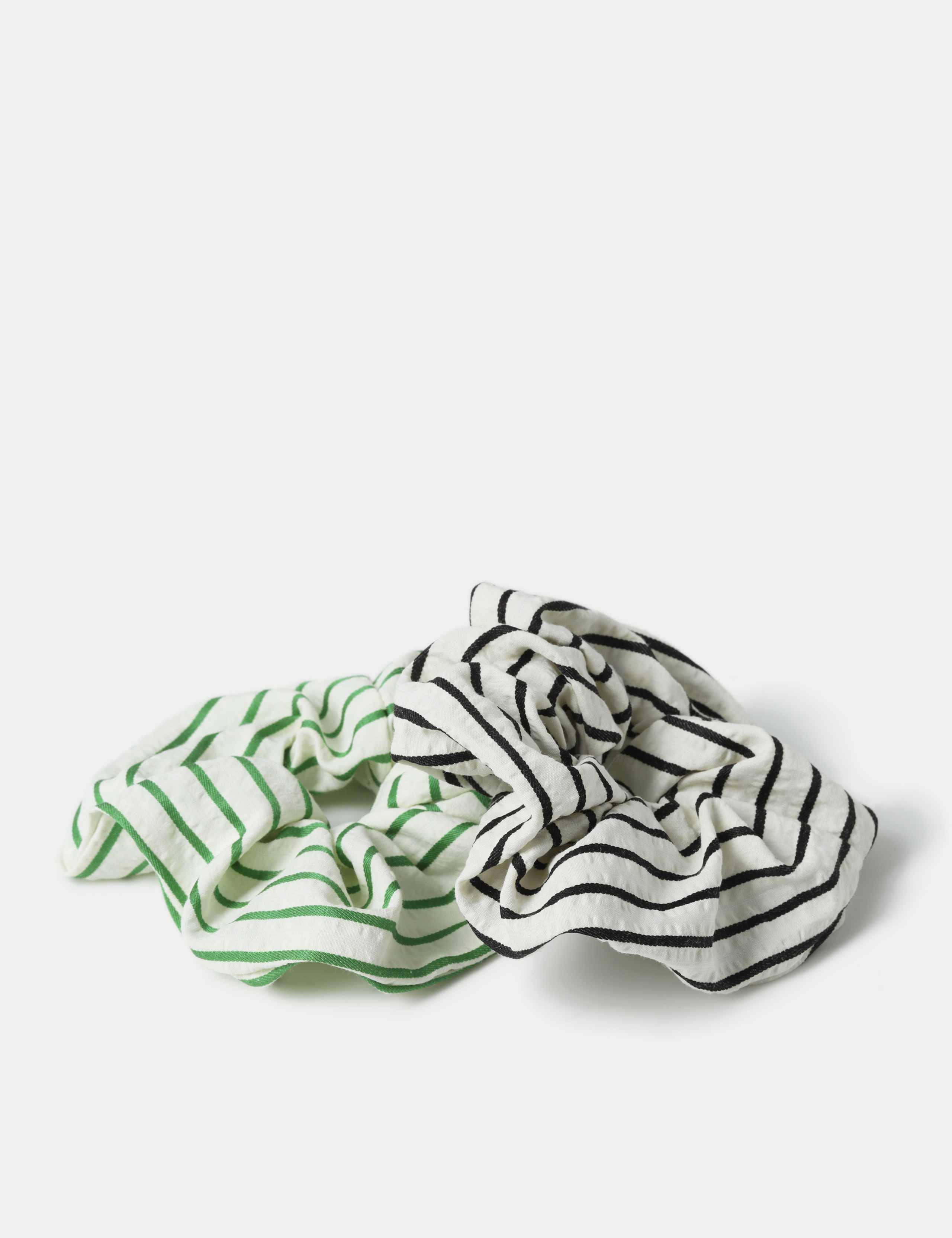 2 Pack Black and Green Hair Scrunchies 2 of 2