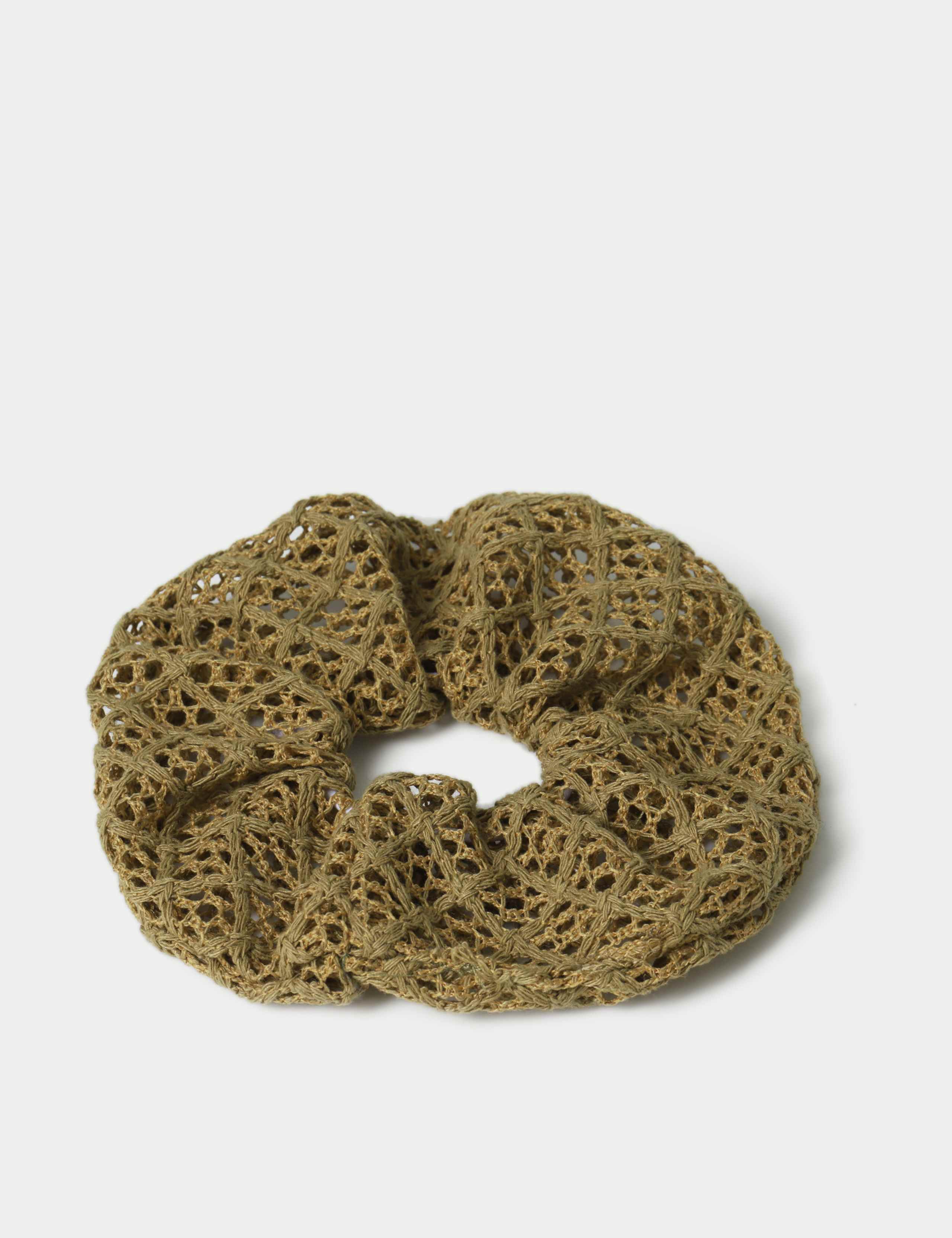 Chocolate Brown Crochet Scrunchie 2 of 2