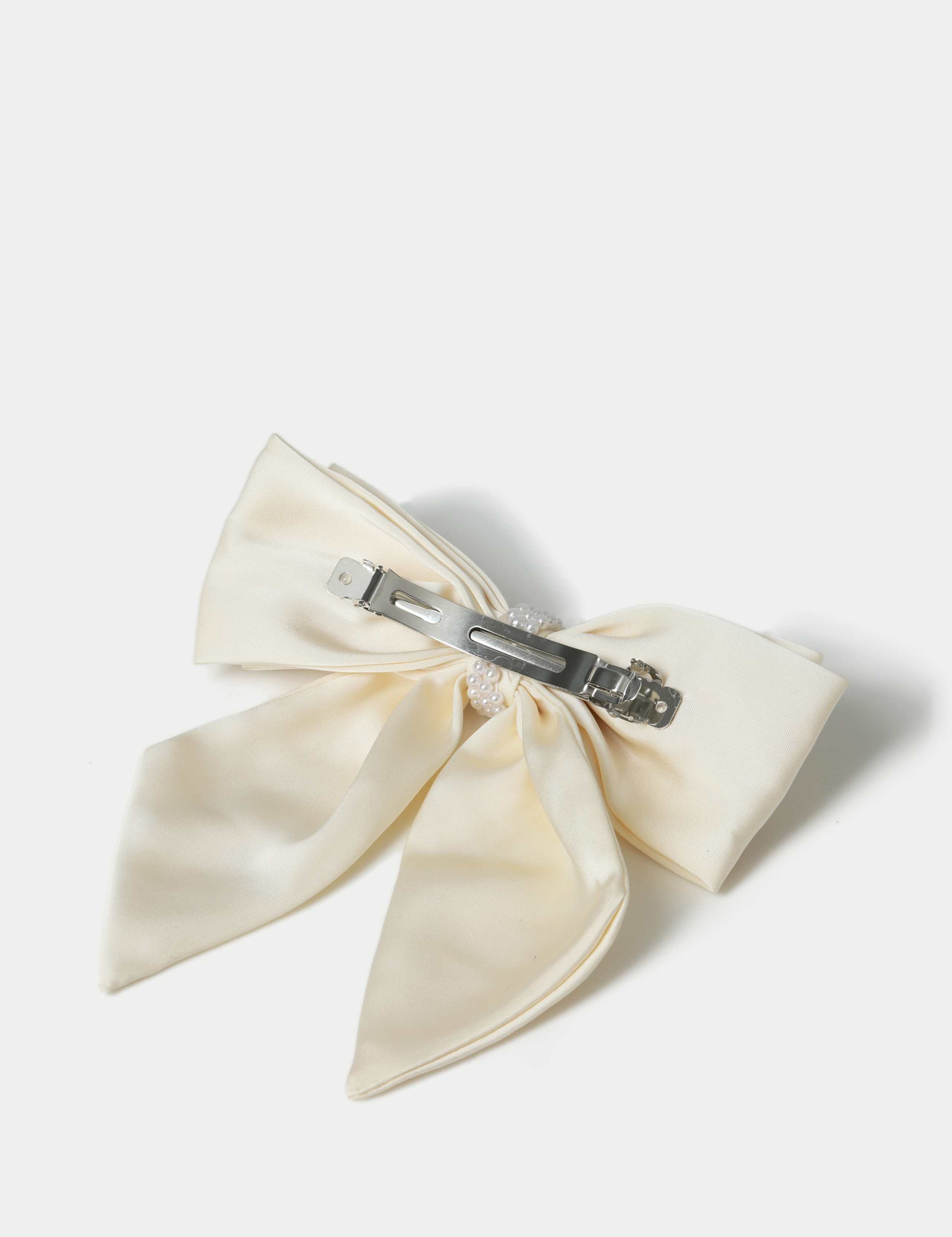 Cream Satin and Pearl Bow 3 of 3