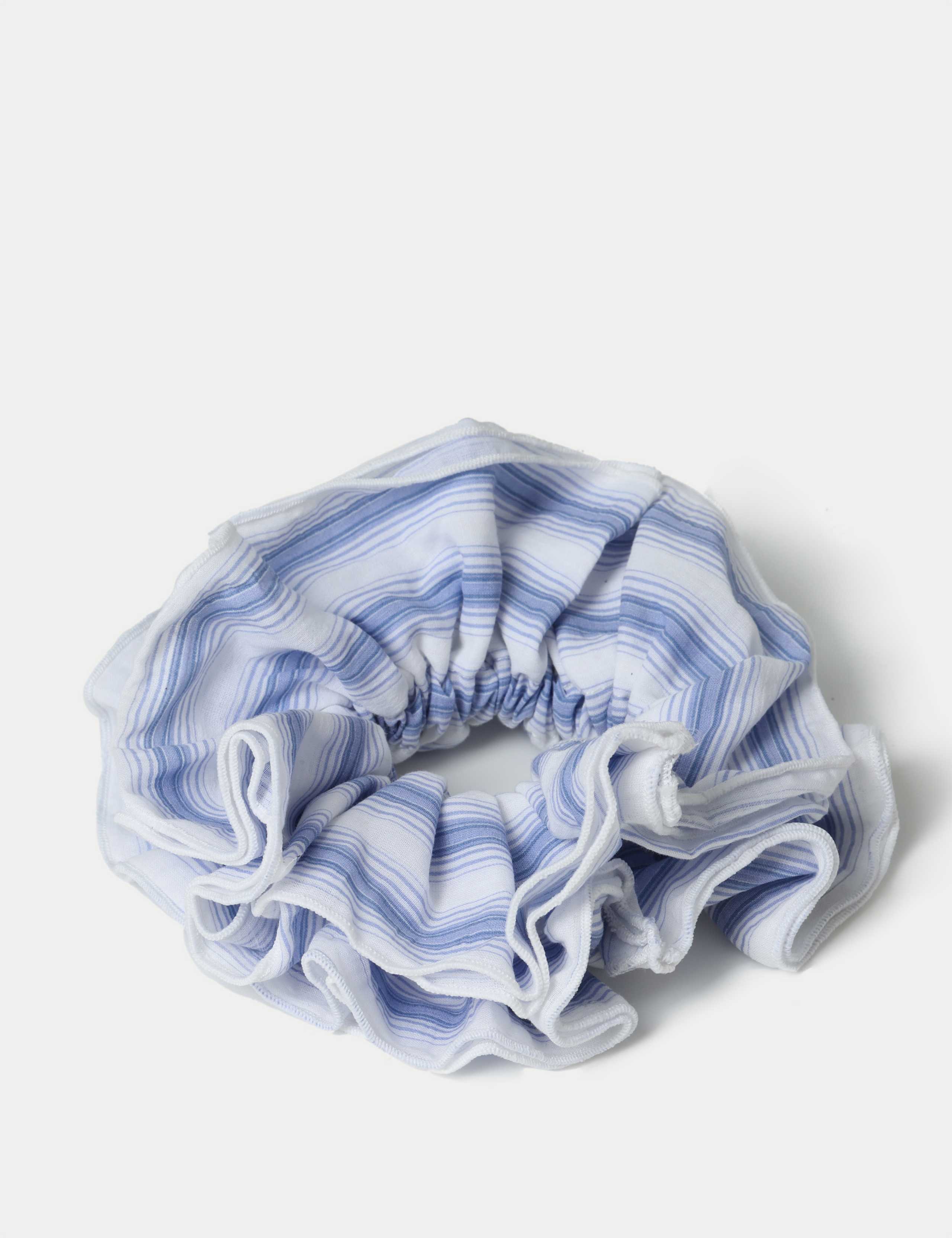 Blue and White Stripe Scrunchie 2 of 2