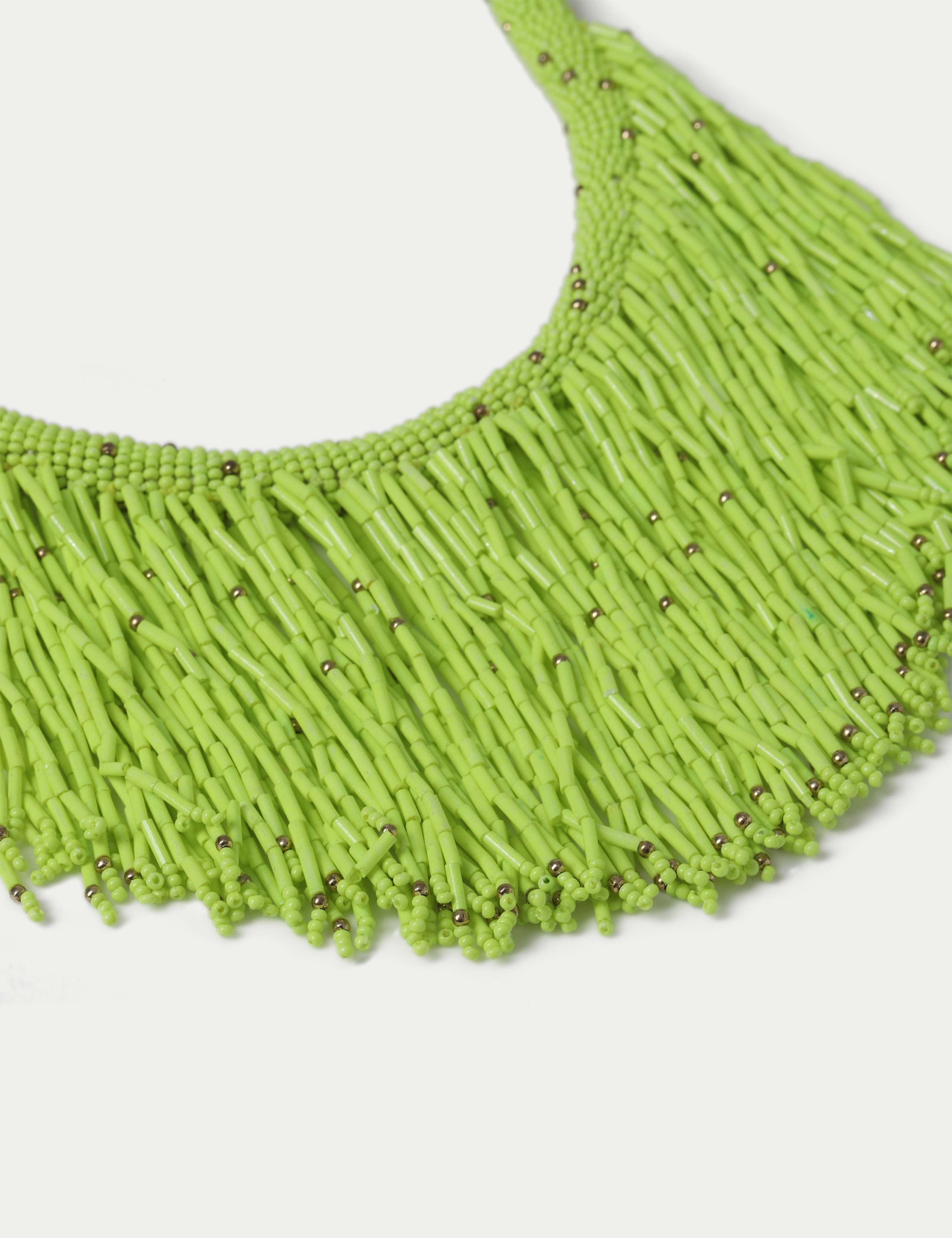 Lime Green Tassel Necklace 1 of 2