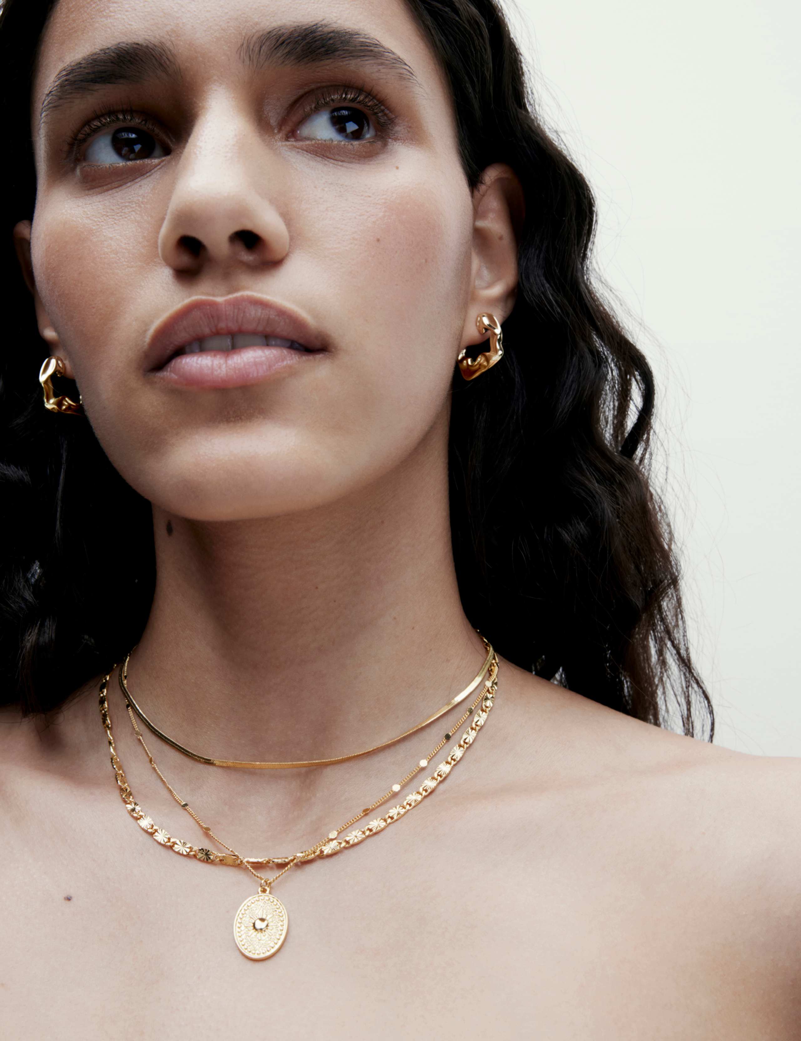 Gold Plated Coin Multirow Necklace 2 of 2