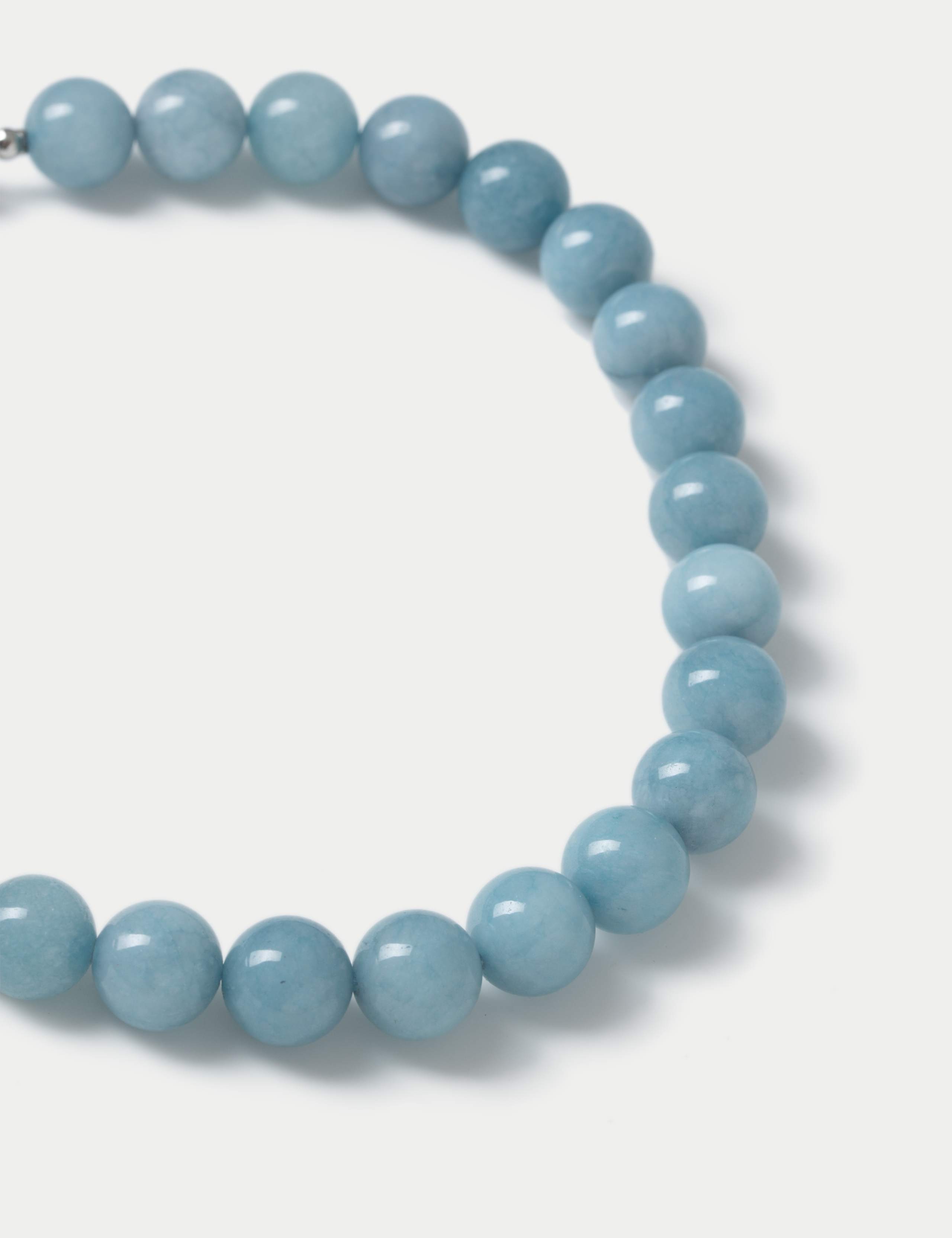 Real Stone Jade Blue Sphere Necklace 2 of 2