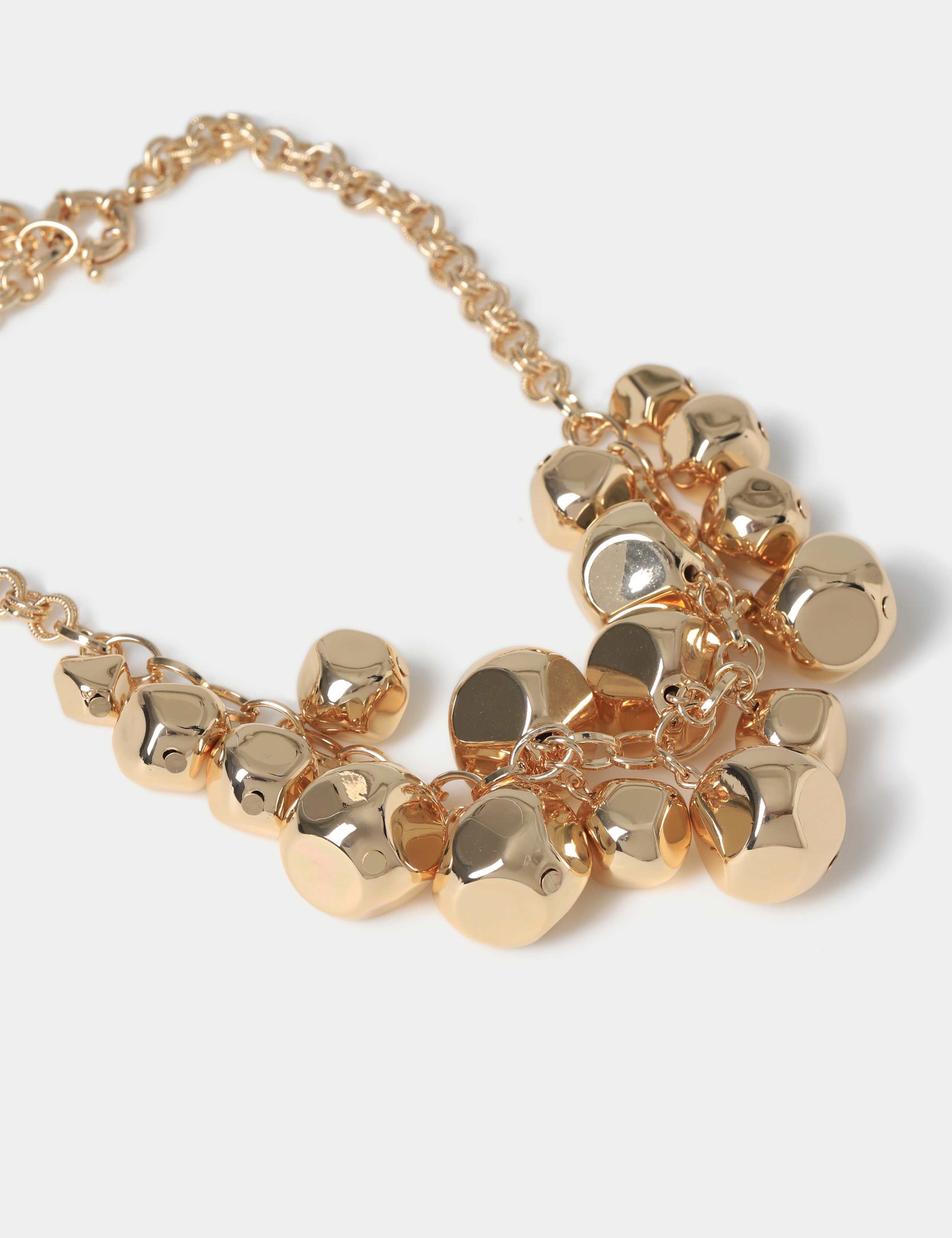 Gold Tone Statement Nugget Collar Necklace 2 of 2