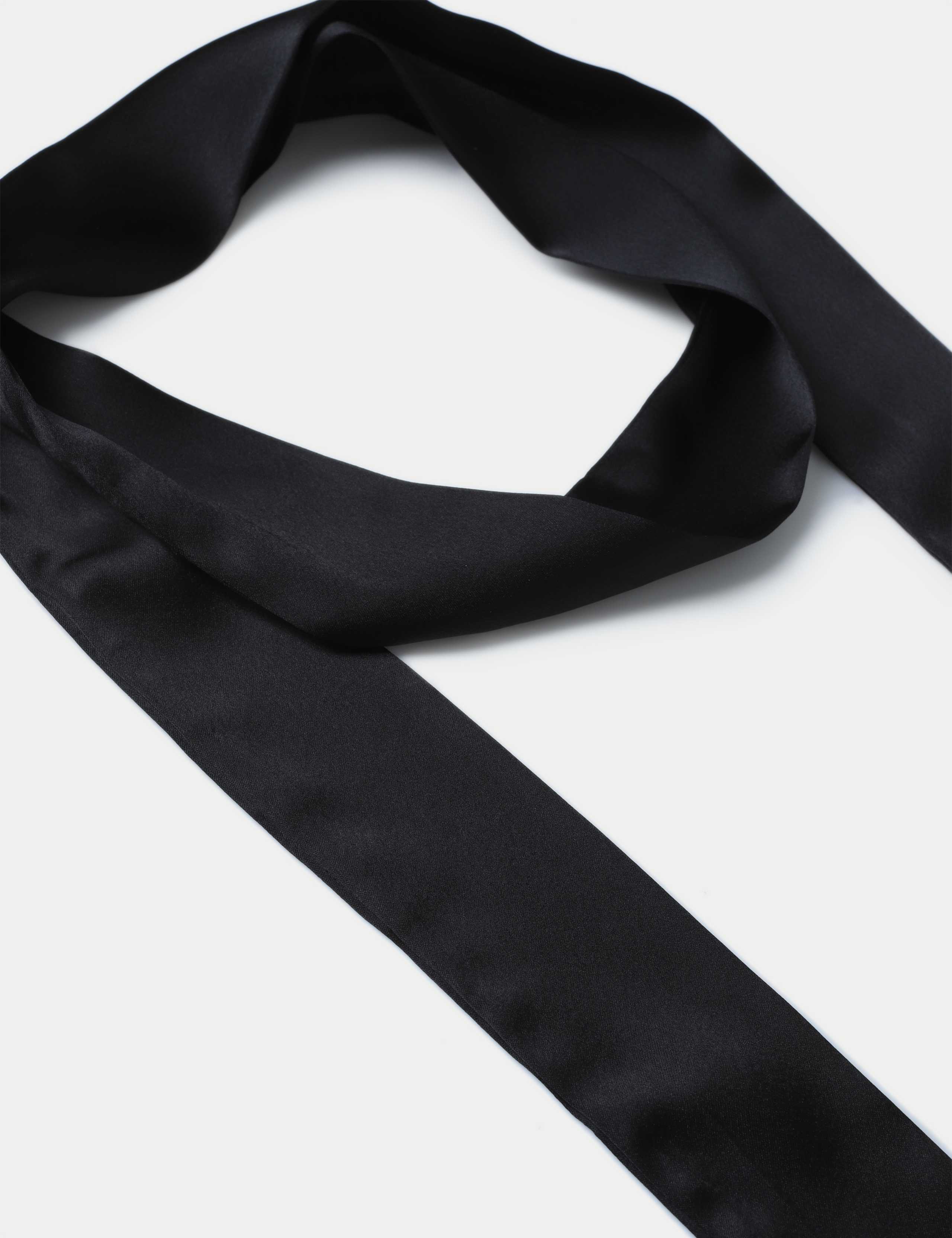 Black Satin Look Scarf 2 of 2