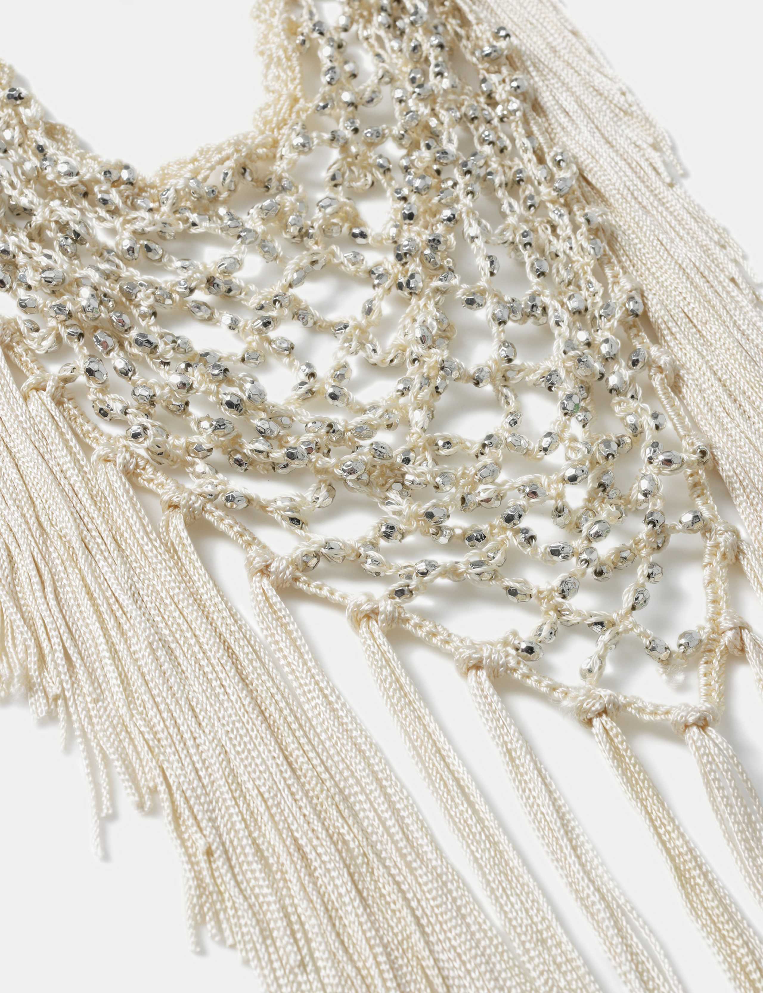 Fringe Cream Scarf 2 of 2