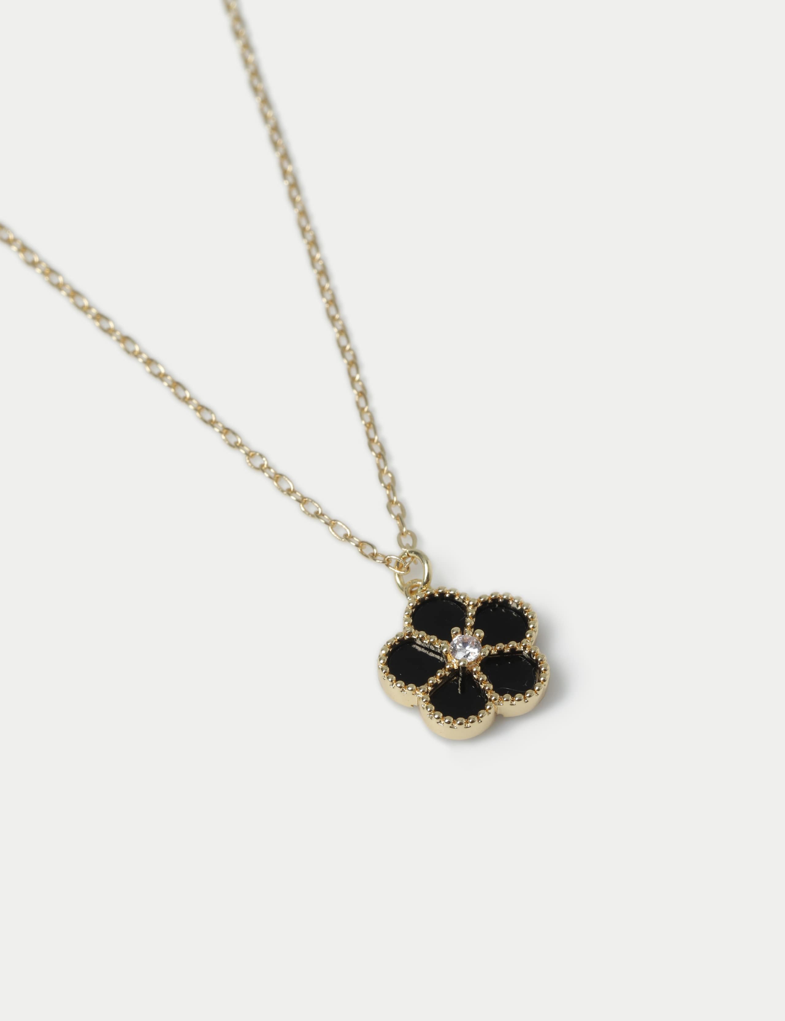 Black Flower Ditsy Double Sided Necklace 2 of 2