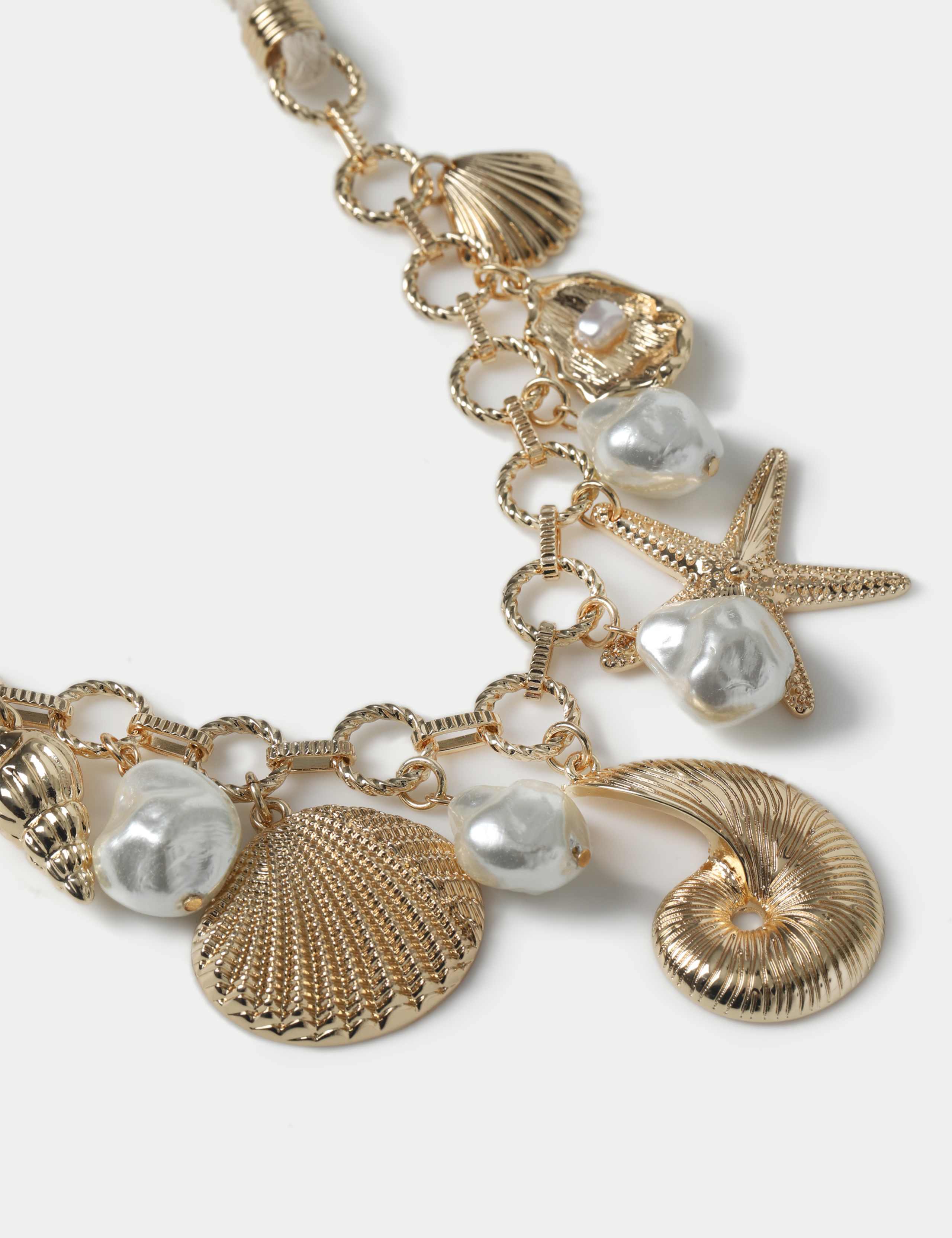 Multi Shell Charm Rope Necklace 2 of 2