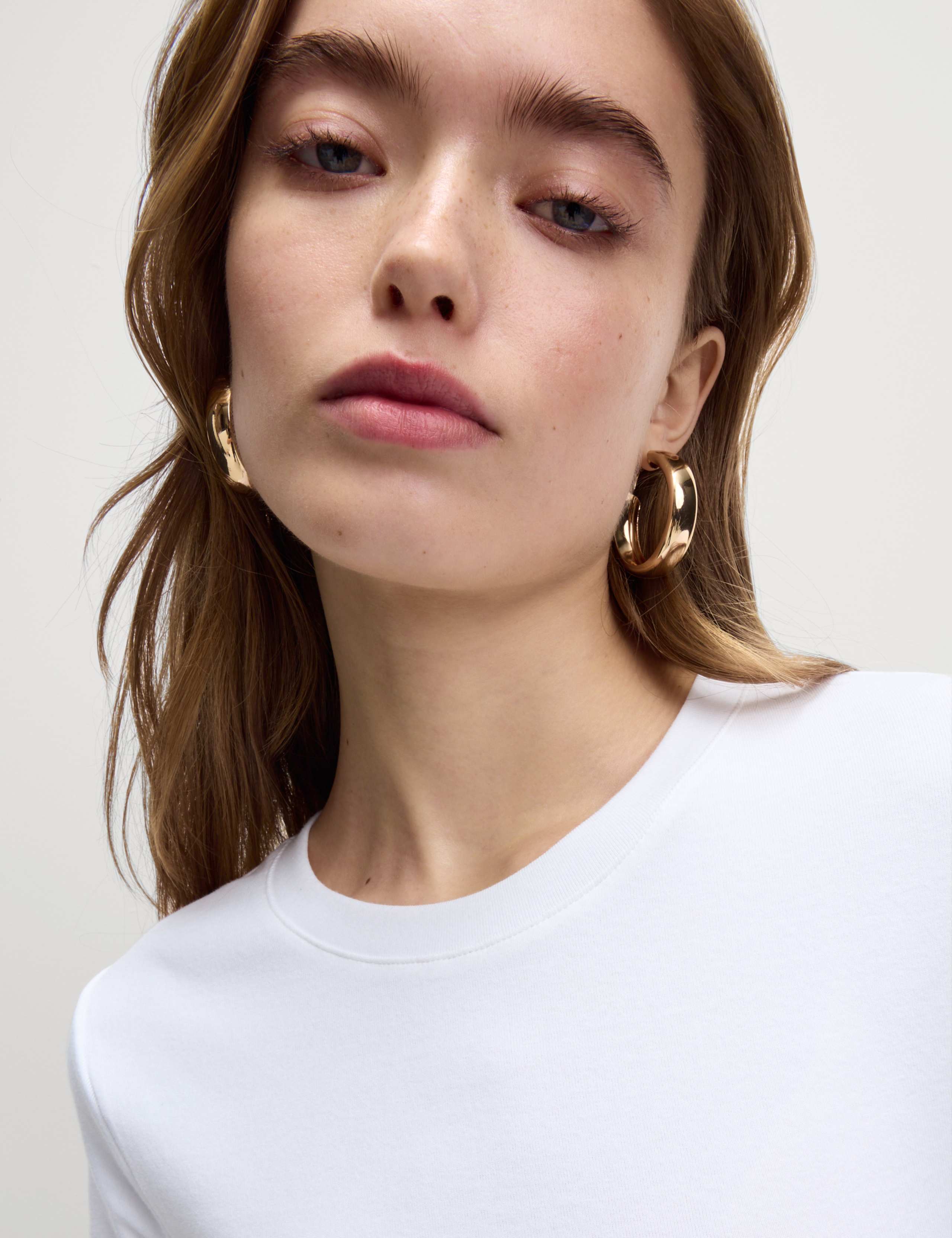 Gold Tone Bubble Hoop Earrings 2 of 3