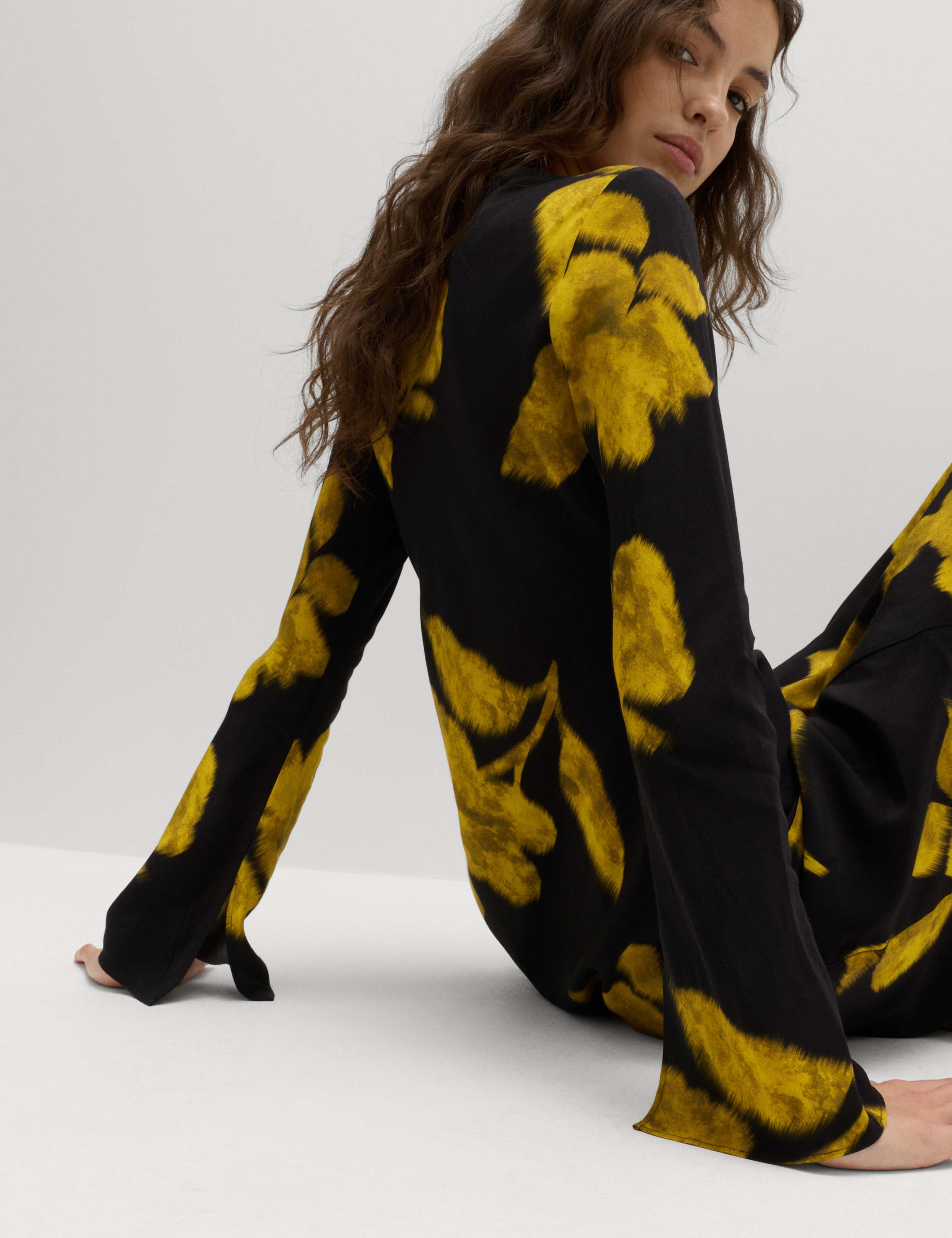 Floral Long Sleeve Midaxi Skater Dress 5 of 5