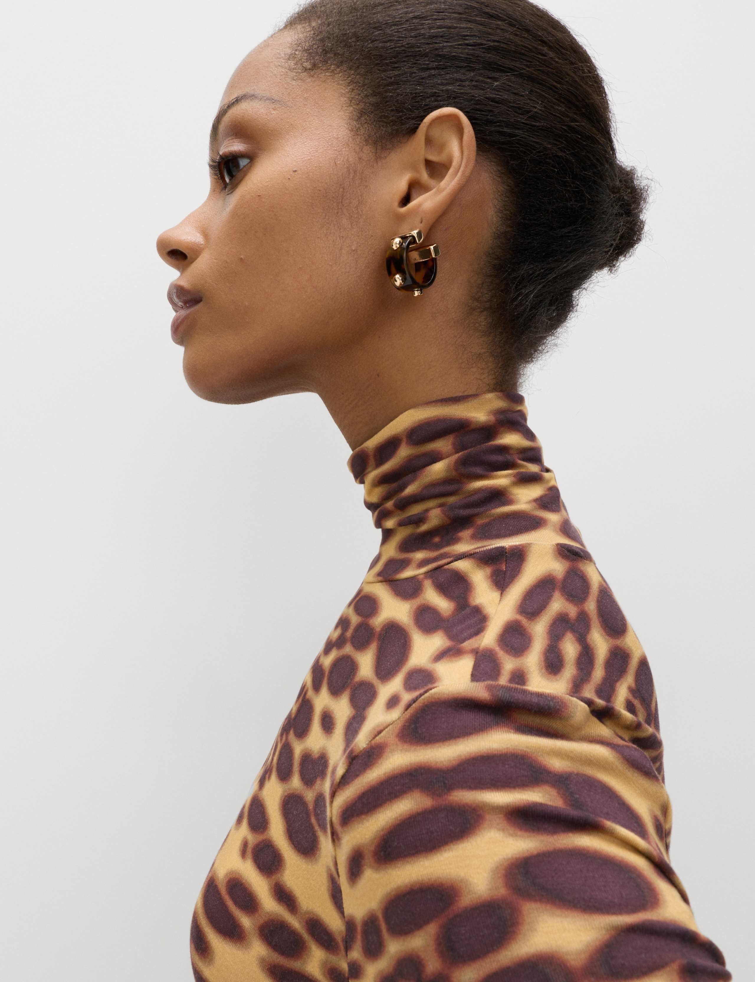 Jersey Animal Print High Neck Midaxi Dress 4 of 6