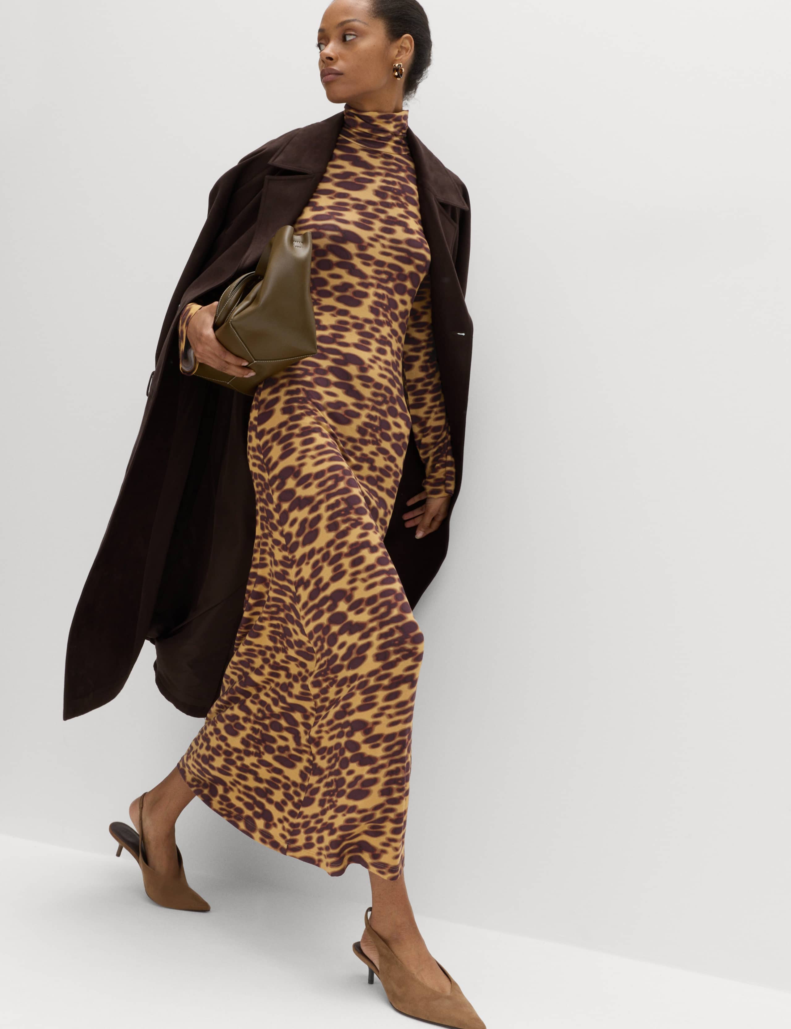Jersey Animal Print High Neck Midaxi Dress 5 of 6