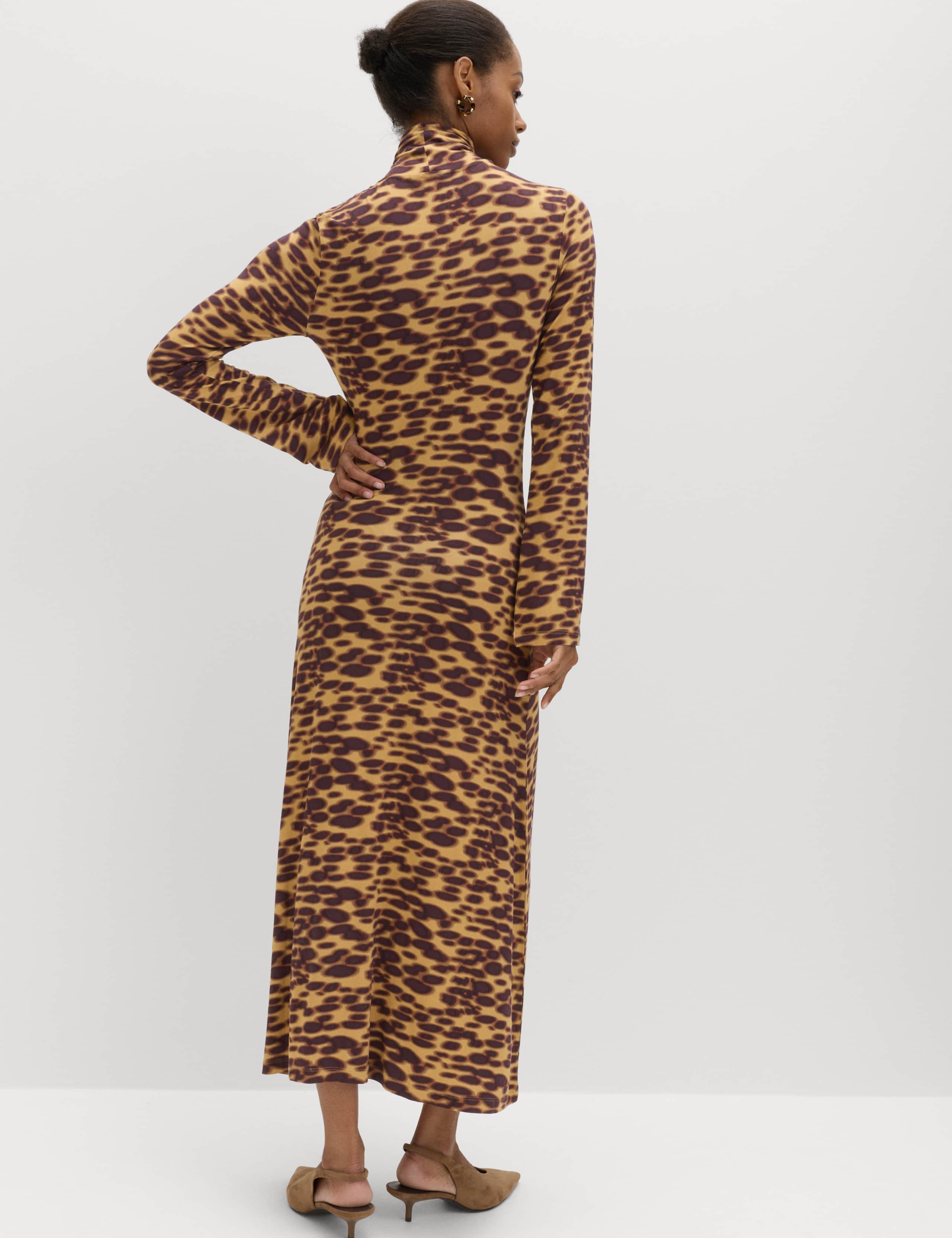 Jersey Animal Print High Neck Midaxi Dress 6 of 6
