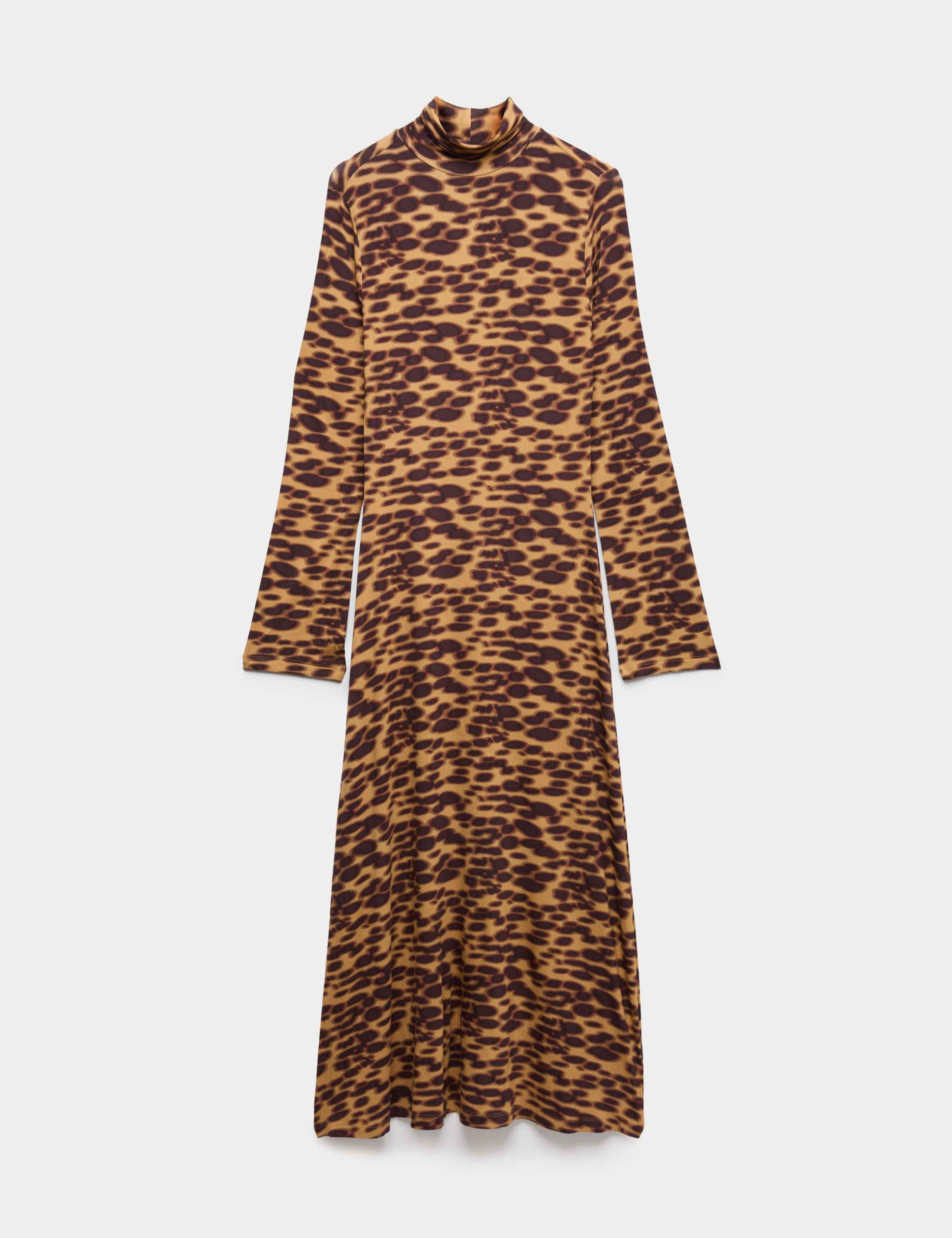 Jersey Animal Print High Neck Midaxi Dress 2 of 6