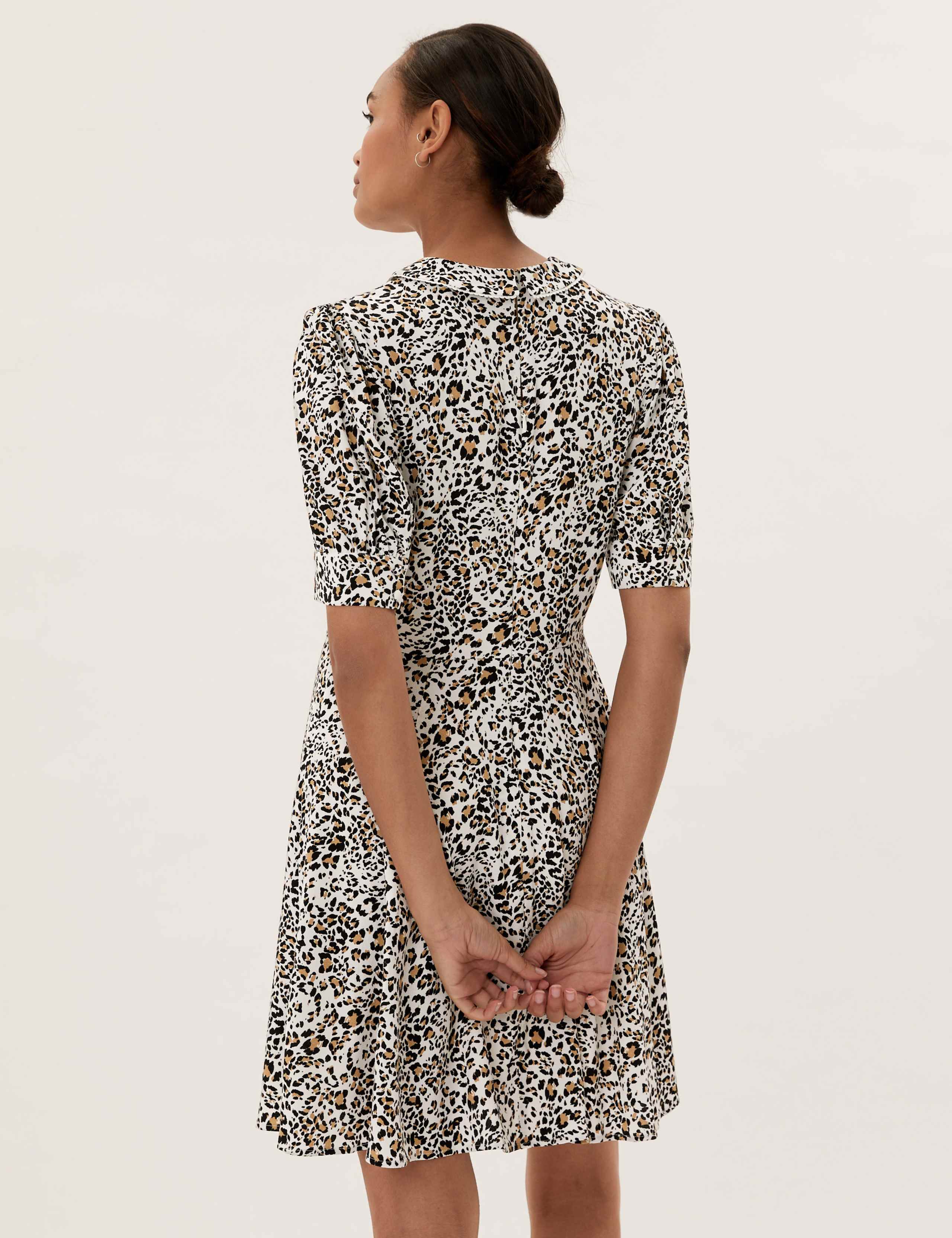 Animal Print Peter Pan Collar Mini Dress 4 of 4