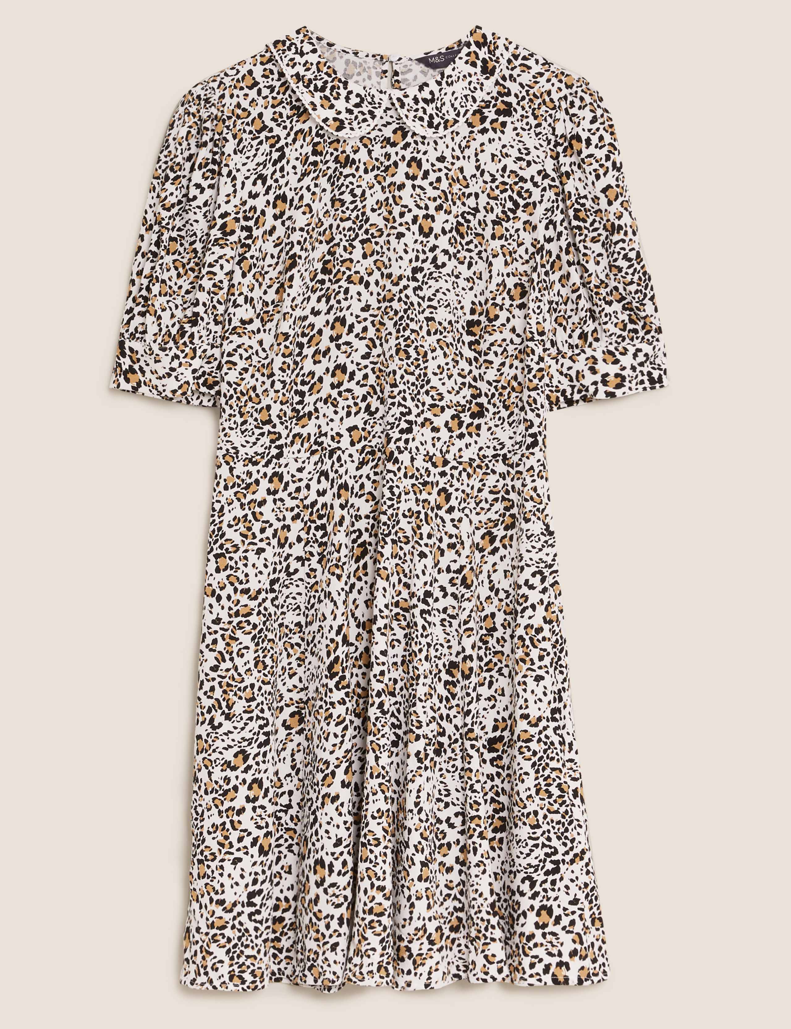 Animal Print Peter Pan Collar Mini Dress 2 of 4