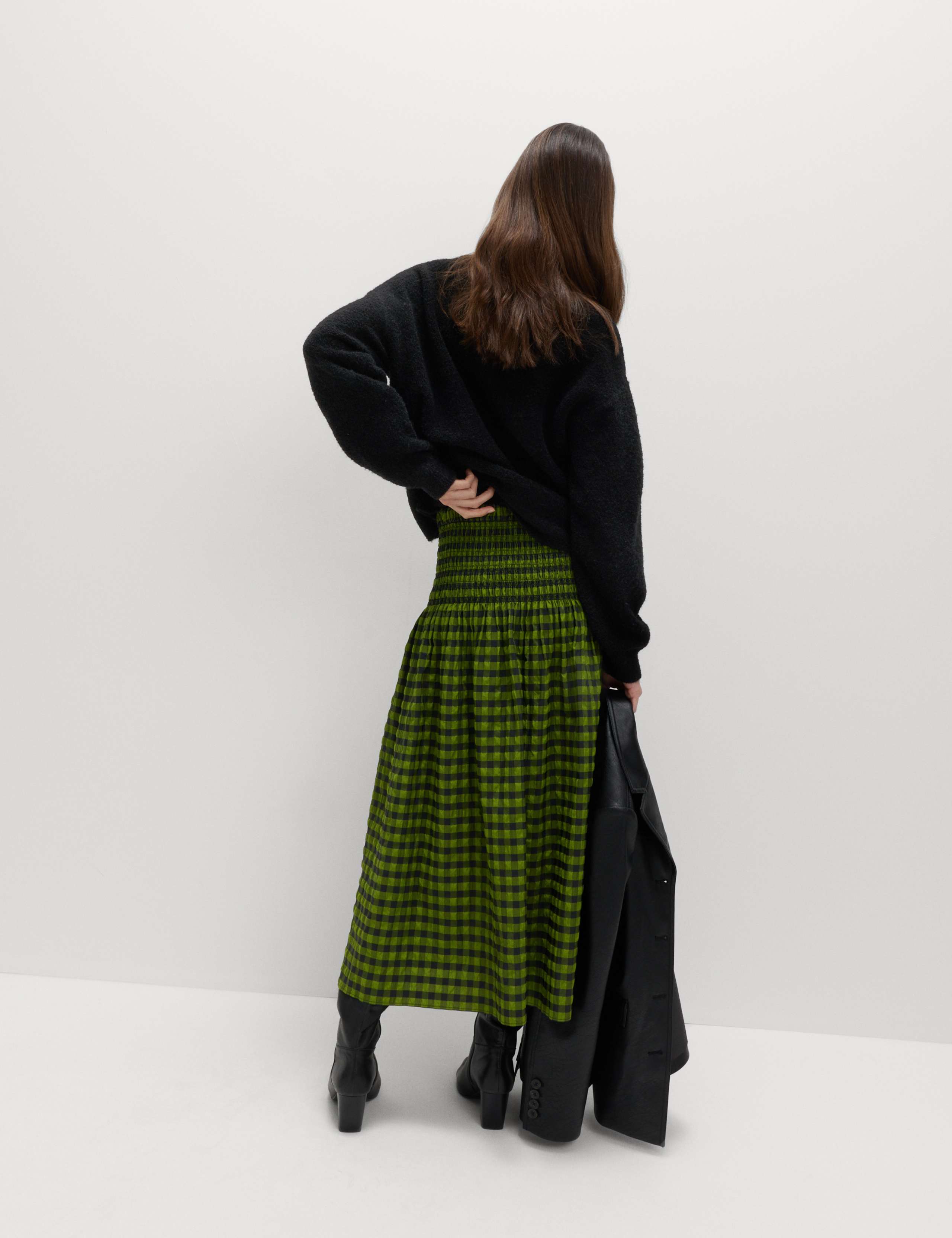 Gingham Midi A-Line Skirt 4 of 5