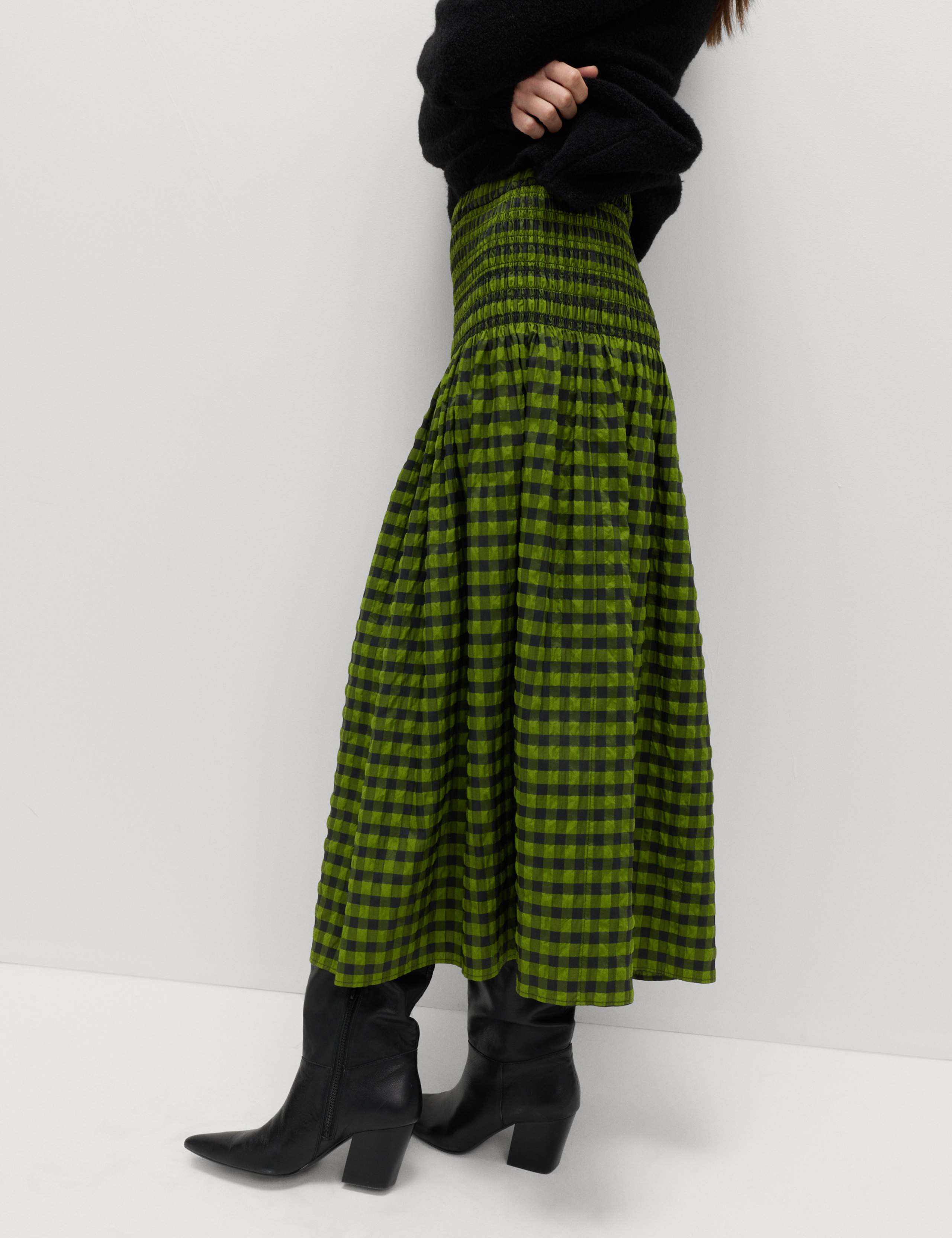 Gingham Midi A-Line Skirt 5 of 5
