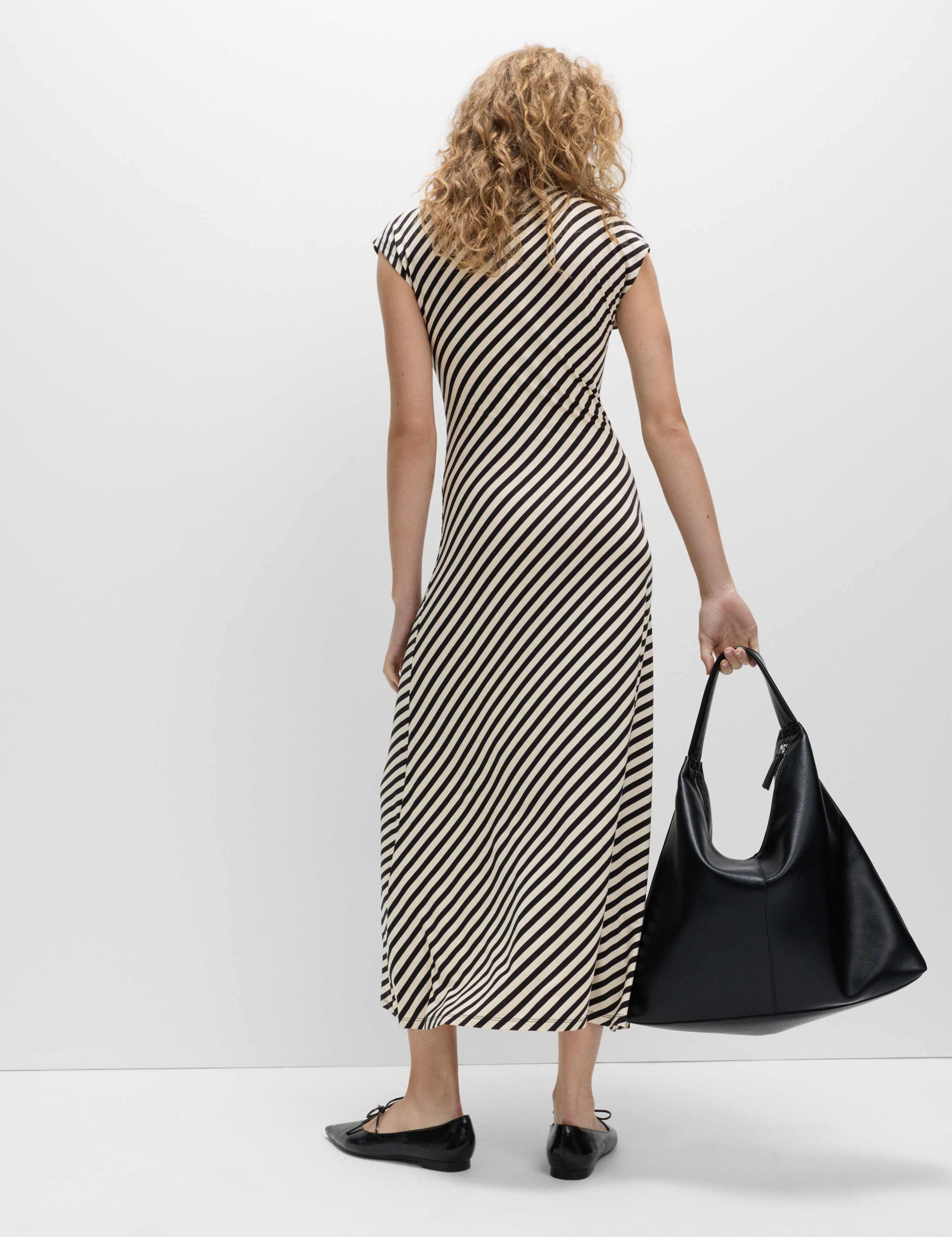 Striped Round Neck Midaxi Skater Dress 6 of 6