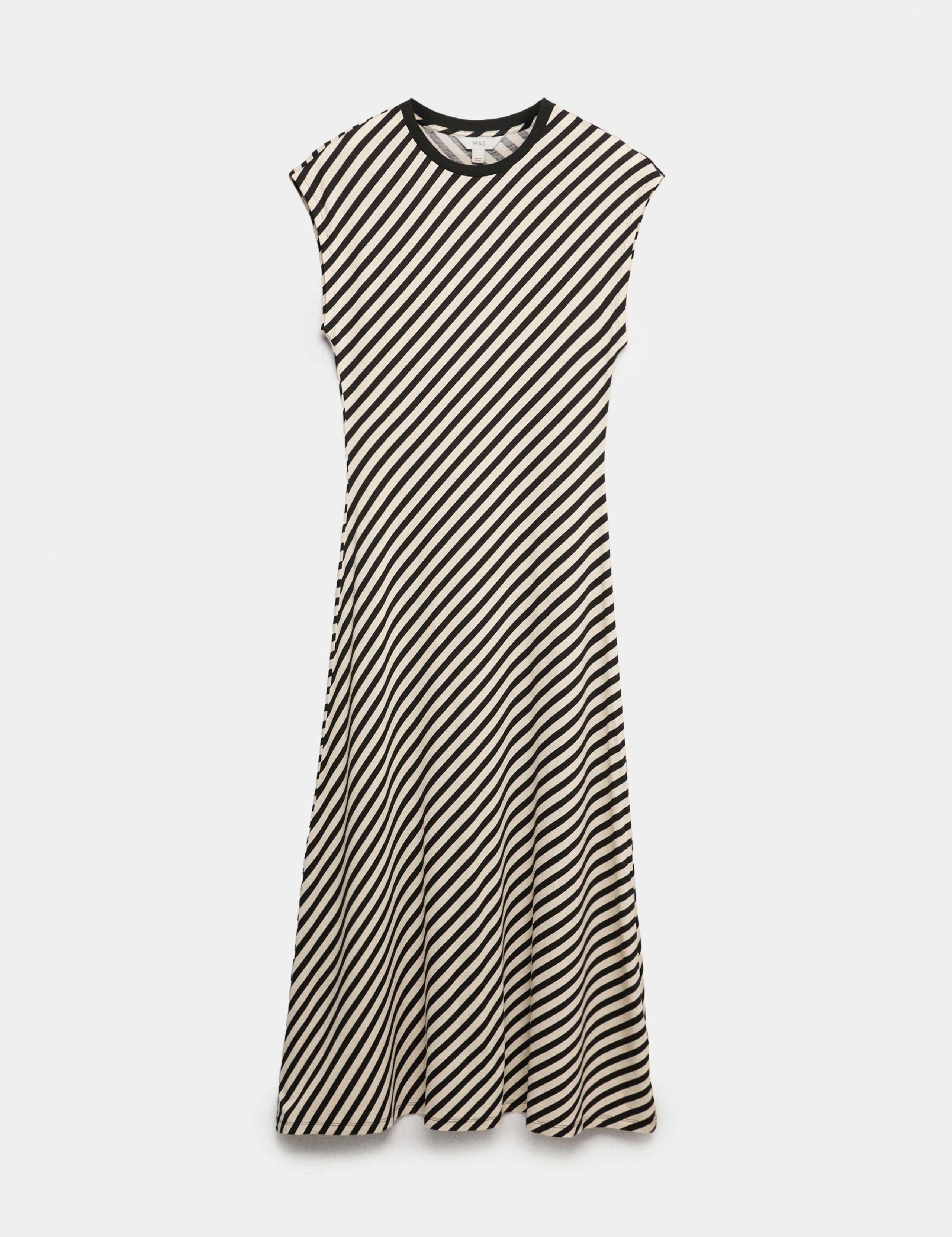 Striped Round Neck Midaxi Skater Dress 2 of 6