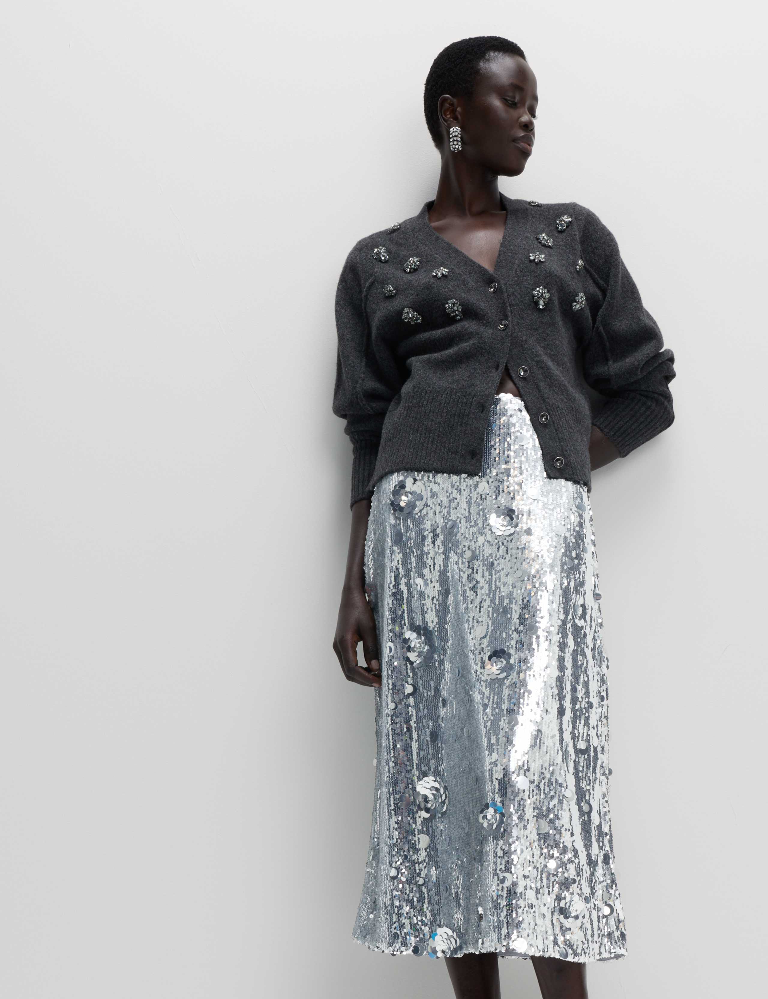 Sequin Midaxi A-Line Skirt 5 of 5