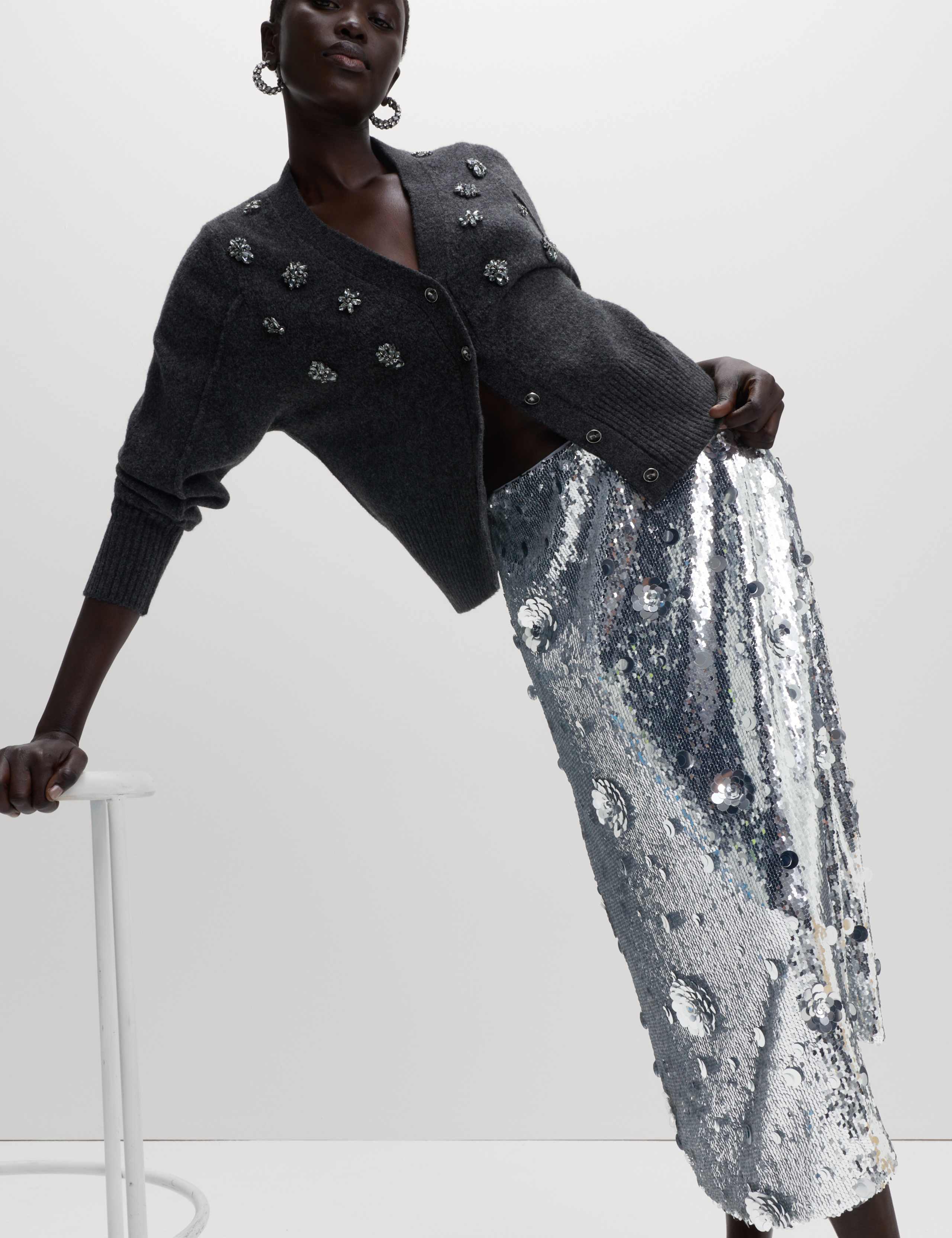 Sequin Midaxi A-Line Skirt 6 of 6