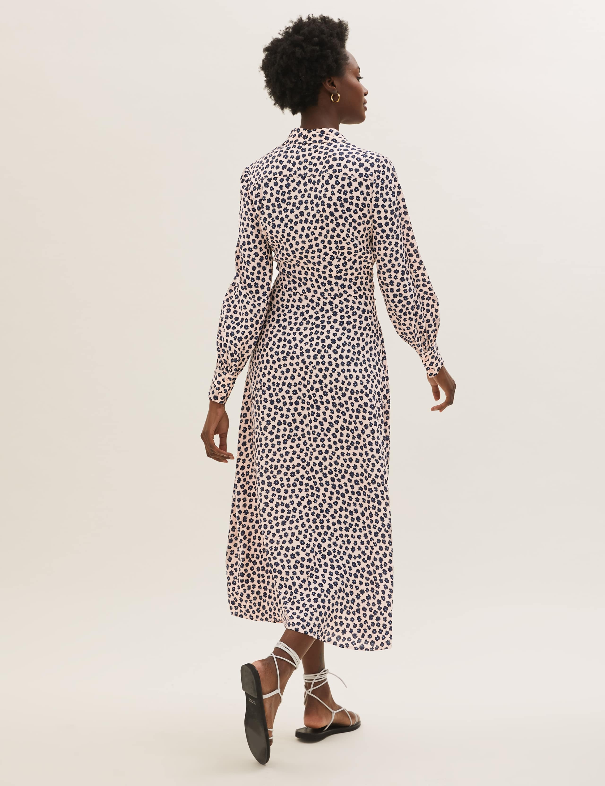 Floral Tie Front Midaxi Shirt Dress 3 of 5