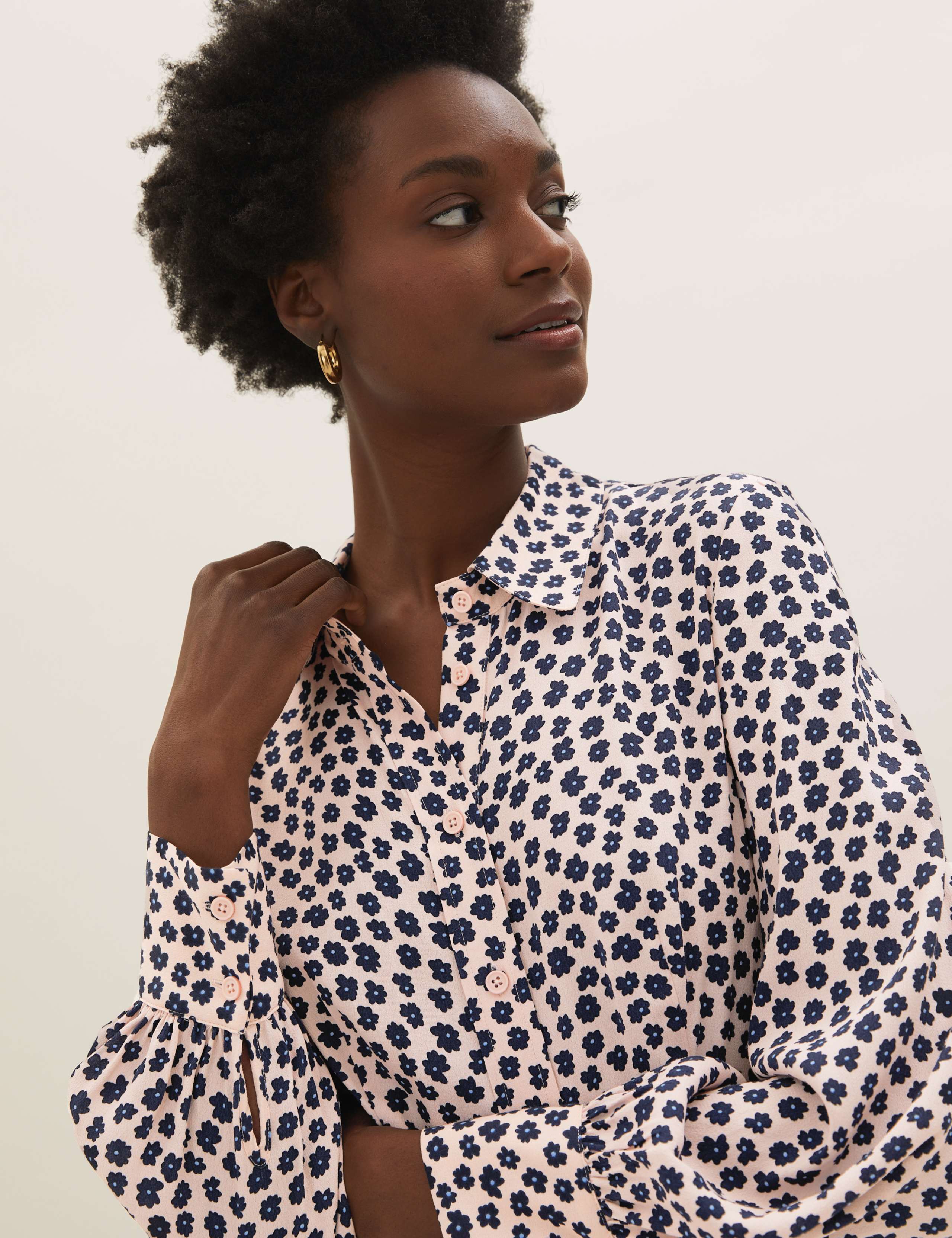 Floral Tie Front Midaxi Shirt Dress 4 of 5