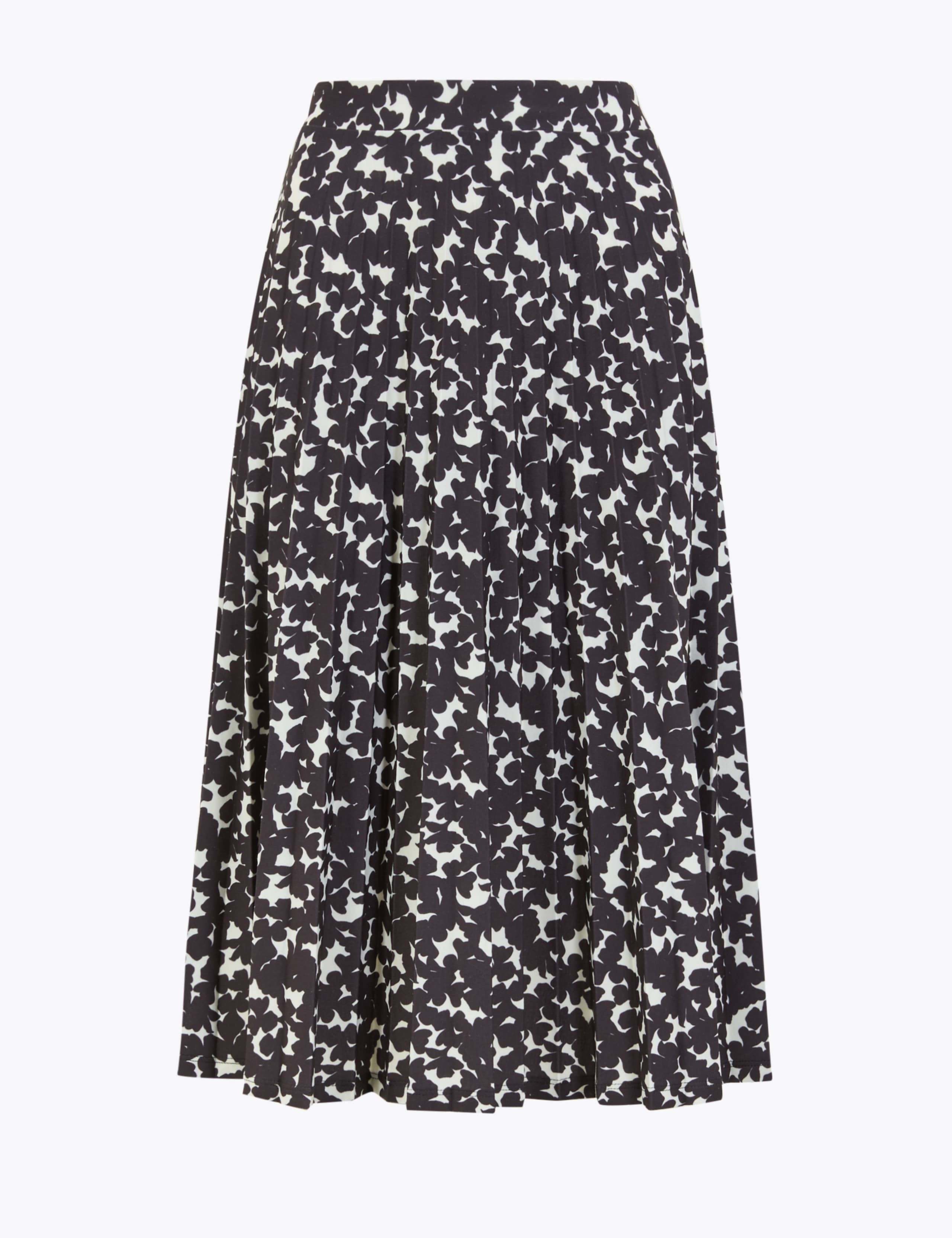 Jersey Floral Pleated Midi Skirt 1 of 1