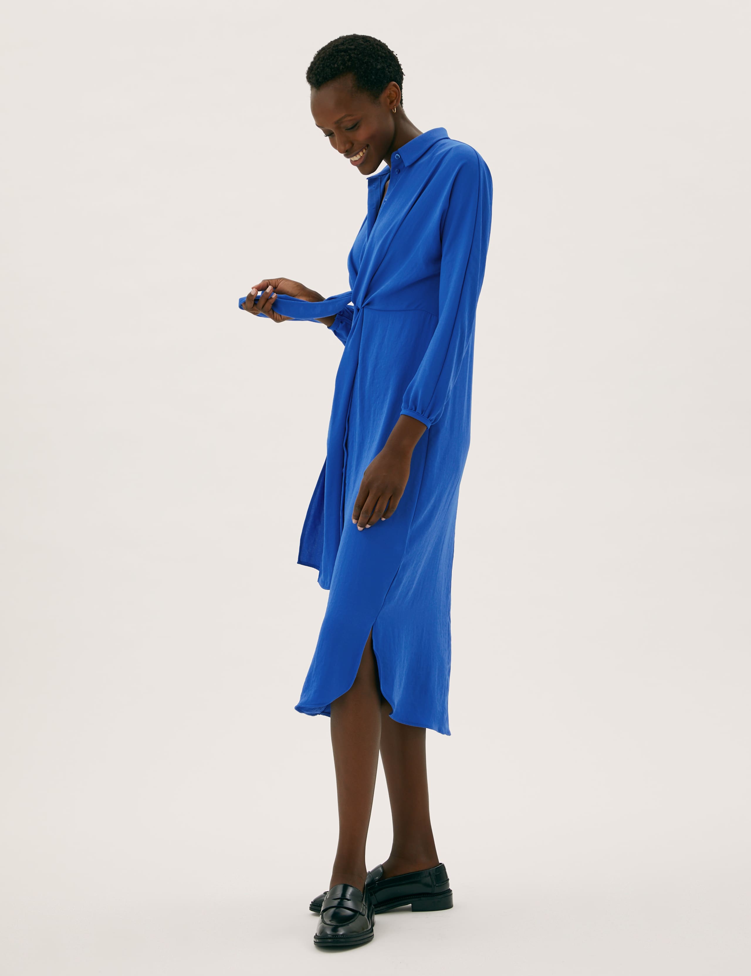 Tie Front Midi Shirt Dress 3 of 5