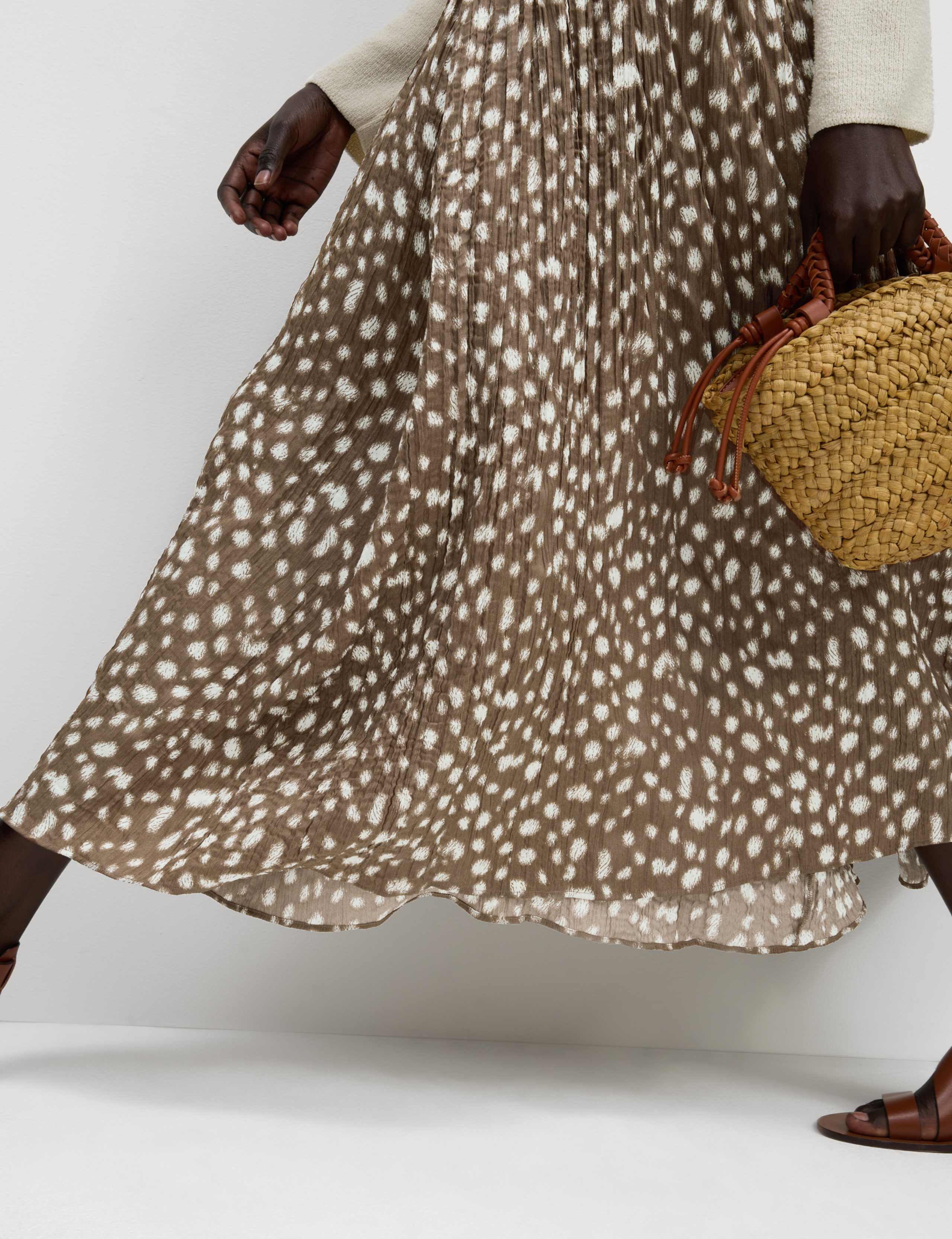 Animal Print Pleated Midaxi Skirt 5 of 6